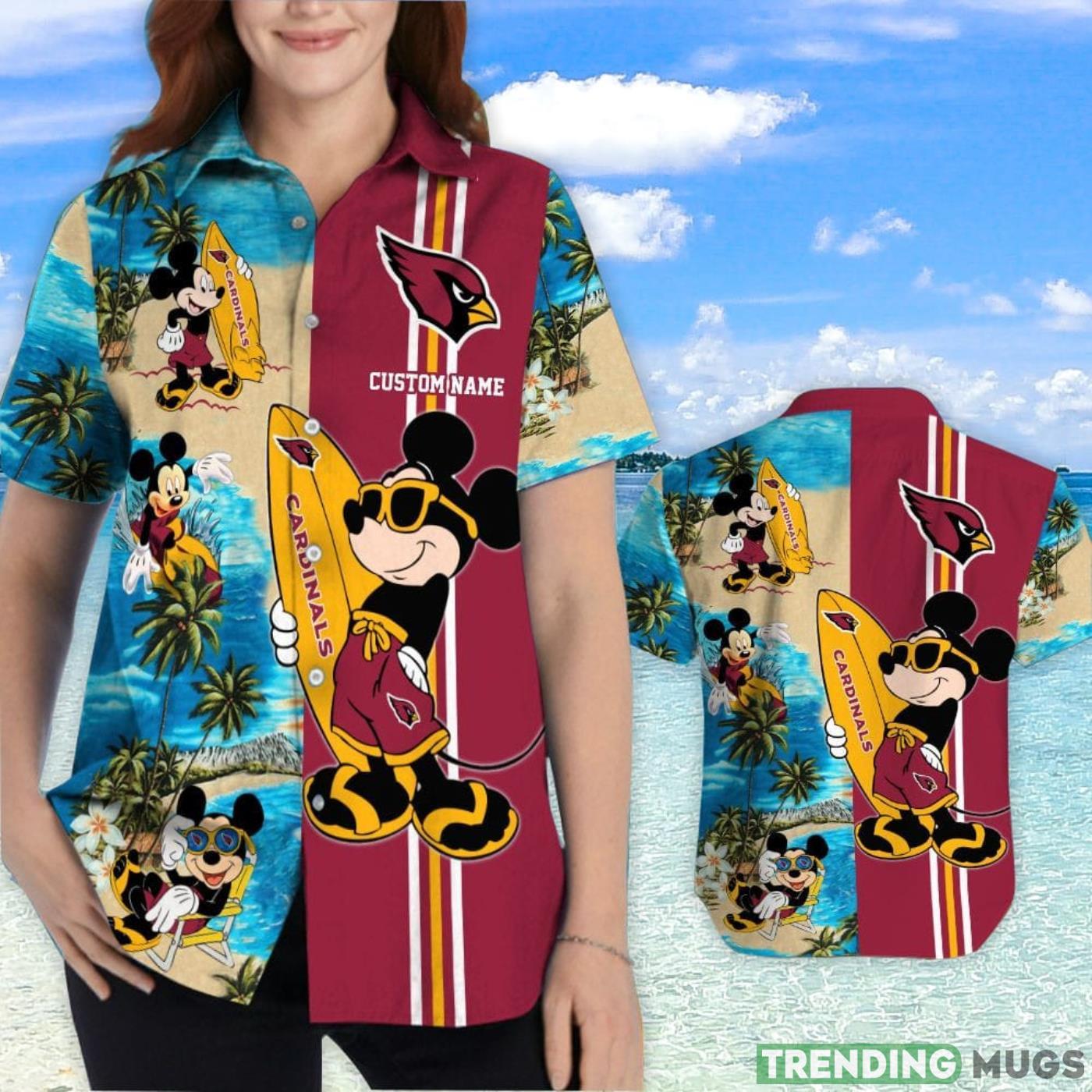 Arizona Cardinals Mickey Surfing Lover Custom Name Hawaiian Shirt Hawaiian Shirt Arizona Cardinals Mickey Surfing Lover Custom Name Hawaiian Shirt Hawaiian Shirt