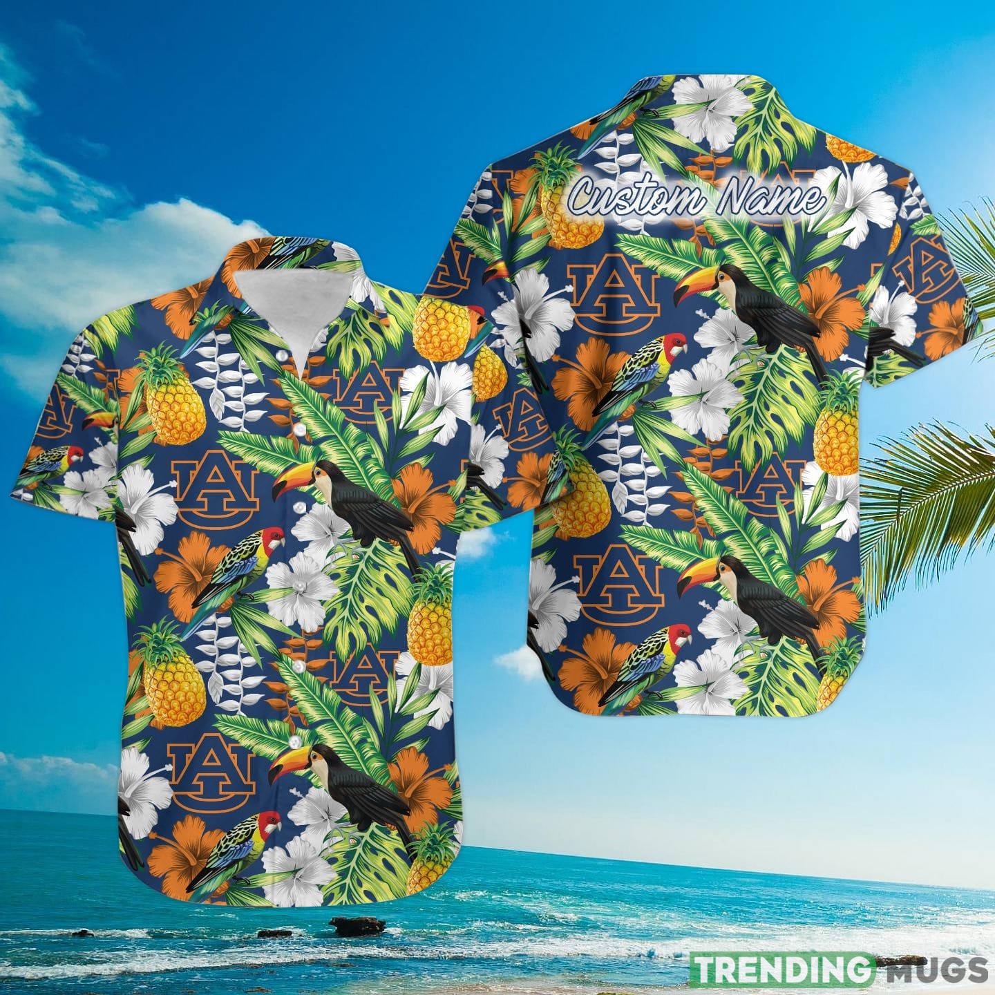 Auburn Tigers Custom Name Parrot Floral Tropical Hawaiian Shirt Hawaiian Shirt Auburn Tigers Custom Name Parrot Floral Tropical Hawaiian Shirt Hawaiian Shirt