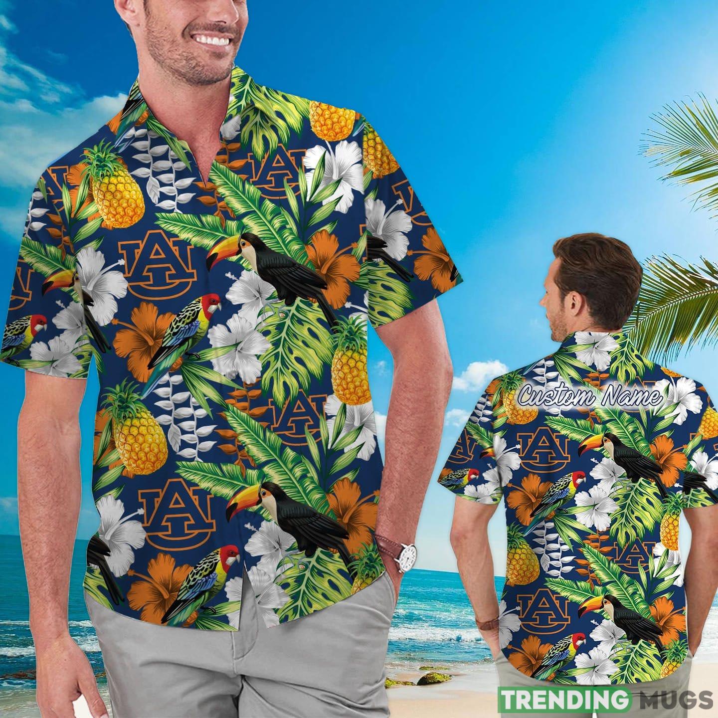 Auburn Tigers Custom Name Parrot Floral Tropical Hawaiian Shirt Product Photo 1 Auburn Tigers Custom Name Parrot Floral Tropical Hawaiian Shirt Product Photo 1
