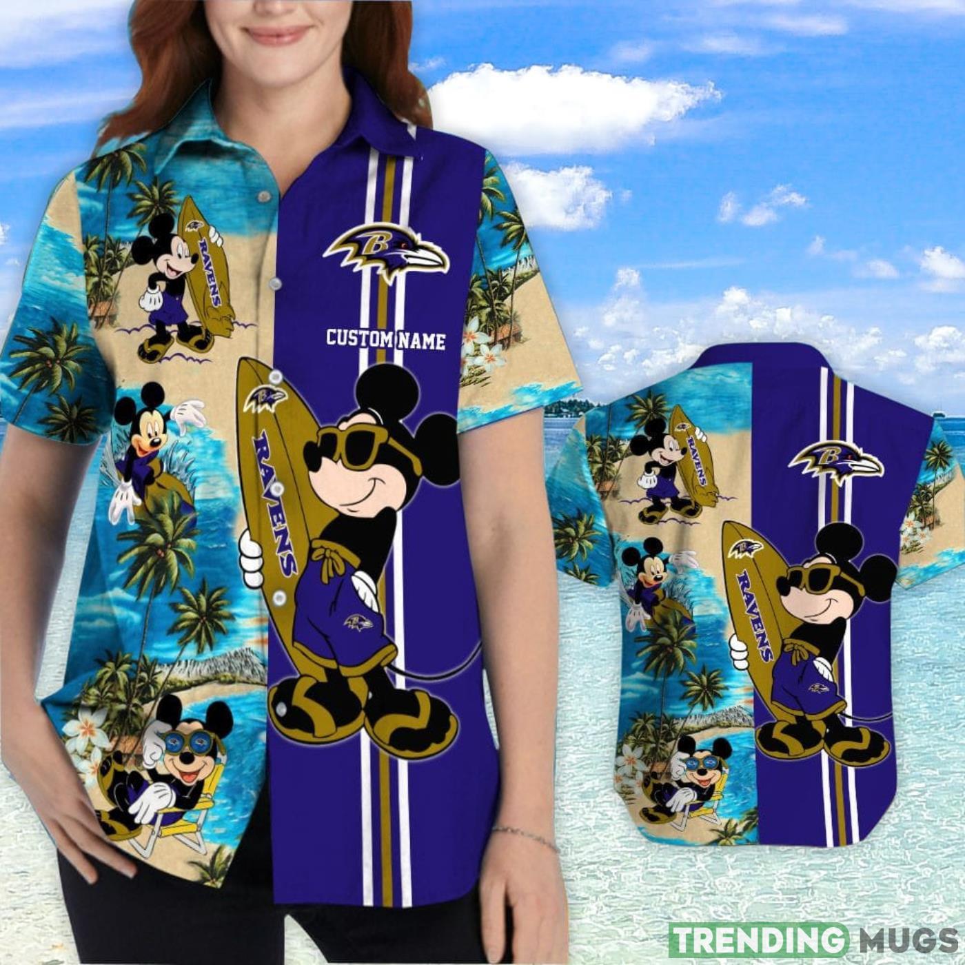 Baltimore Ravens Mickey Surfing Lover Custom Name Hawaiian Shirt Hawaiian Shirt Baltimore Ravens Mickey Surfing Lover Custom Name Hawaiian Shirt Hawaiian Shirt