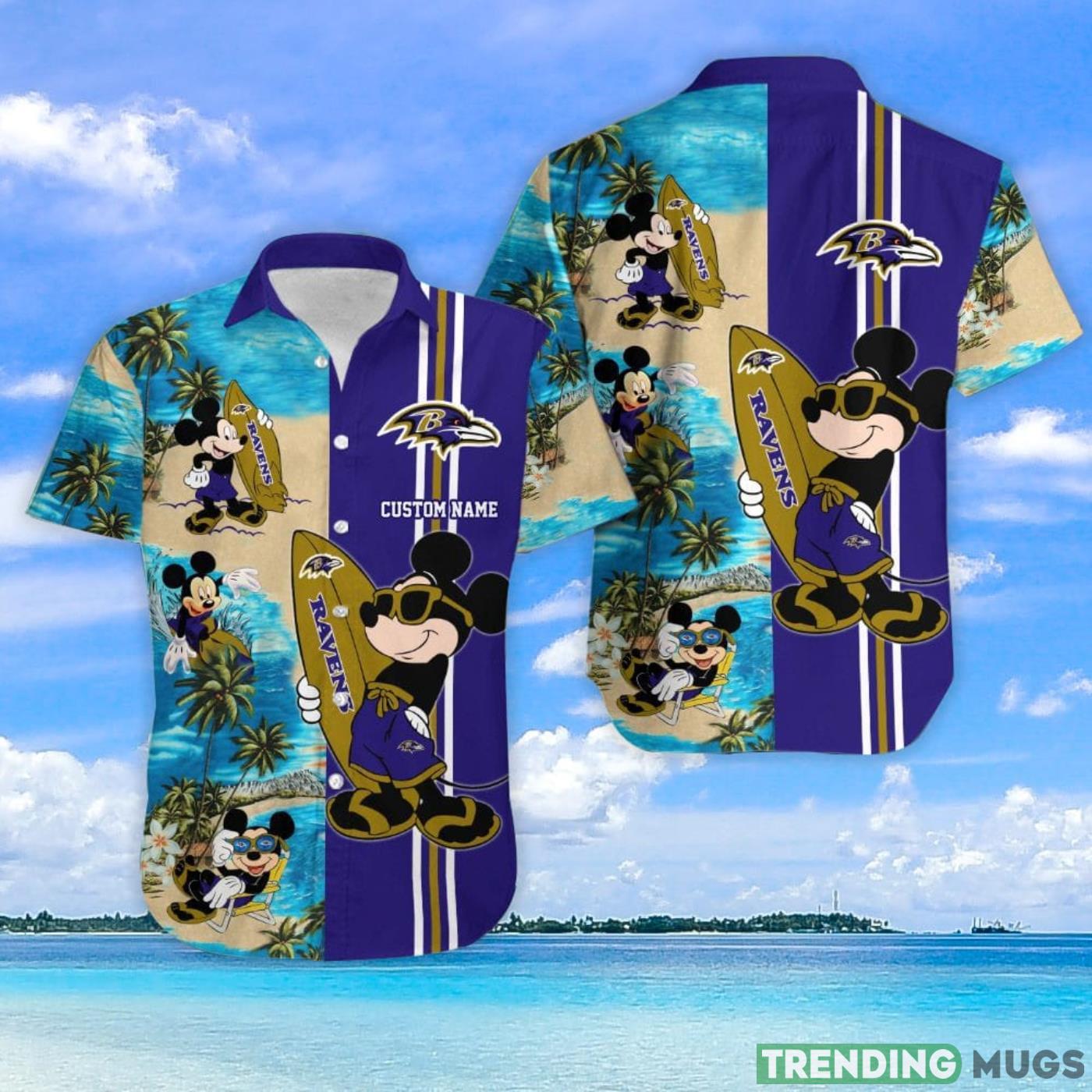 Baltimore Ravens Mickey Surfing Lover Custom Name Hawaiian Shirt Hawaiian Shirt Baltimore Ravens Mickey Surfing Lover Custom Name Hawaiian Shirt Hawaiian Shirt