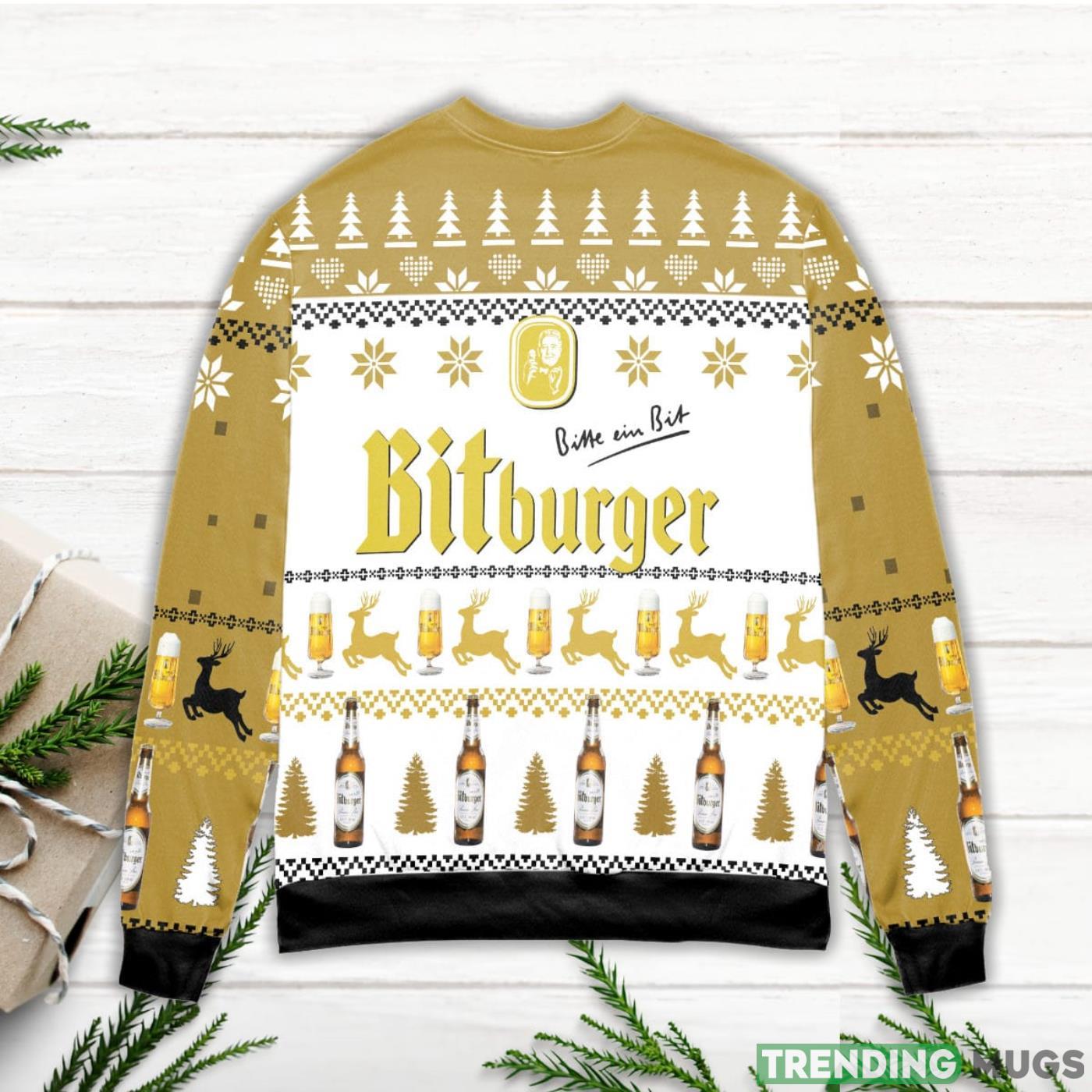 Bitburger Beer Logo Reindeer Pattern Ugly Christmas Sweater 3D Sweater, Sweater Bitburger Beer Logo Reindeer Pattern Ugly Christmas Sweater 3D Sweater, Sweater
