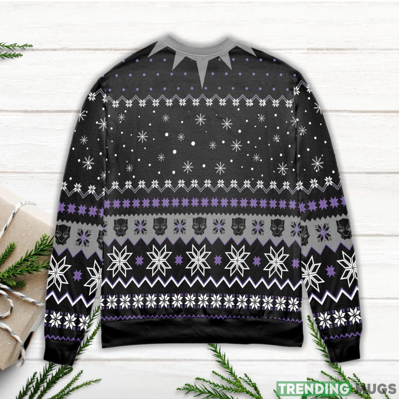 Black Panther Mask Wakanda Snowflake Pattern Ugly Christmas Sweater 3D Sweater, Sweater Black Panther Mask Wakanda Snowflake Pattern Ugly Christmas Sweater 3D Sweater, Sweater