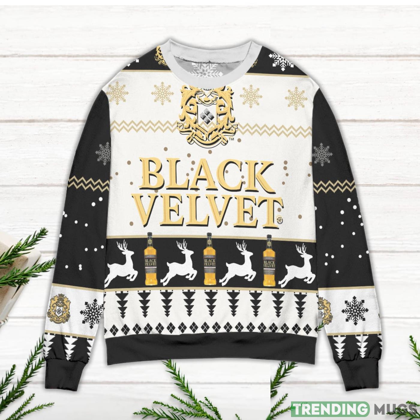 Black Velvet Canadian Whisky Logo Christmas Pattern Ugly Christmas Sweater 3D Sweater, Sweater Black Velvet Canadian Whisky Logo Christmas Pattern Ugly Christmas Sweater 3D Sweater, Sweater