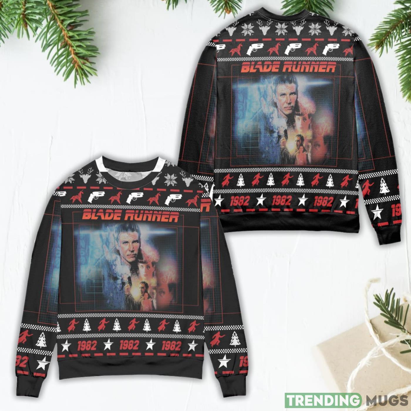 Blade Runner 1982 Pine Tree Pattern Ugly Christmas Sweater Product Photo 1