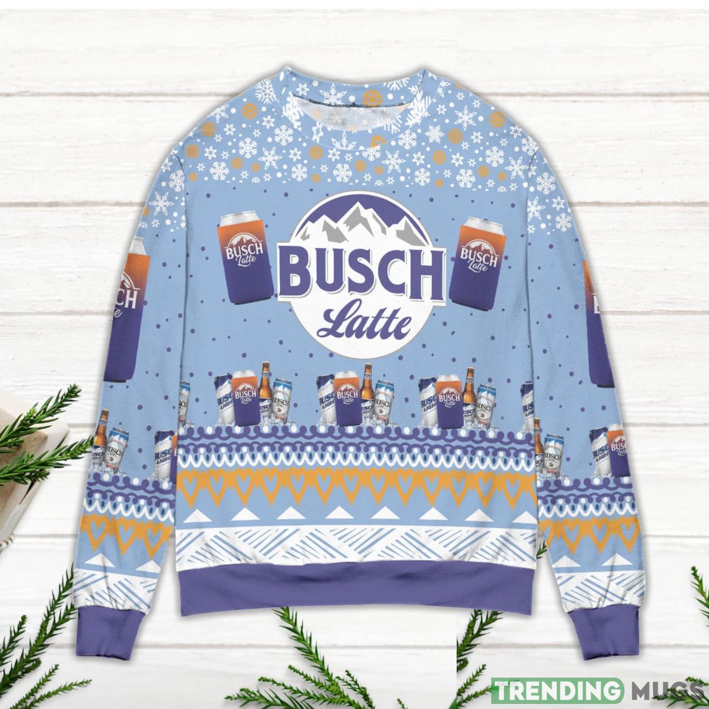 Busch Latte Logo Snowflake Pattern Ugly Christmas Sweater Sweater Busch Latte Logo Snowflake Pattern Ugly Christmas Sweater Sweater