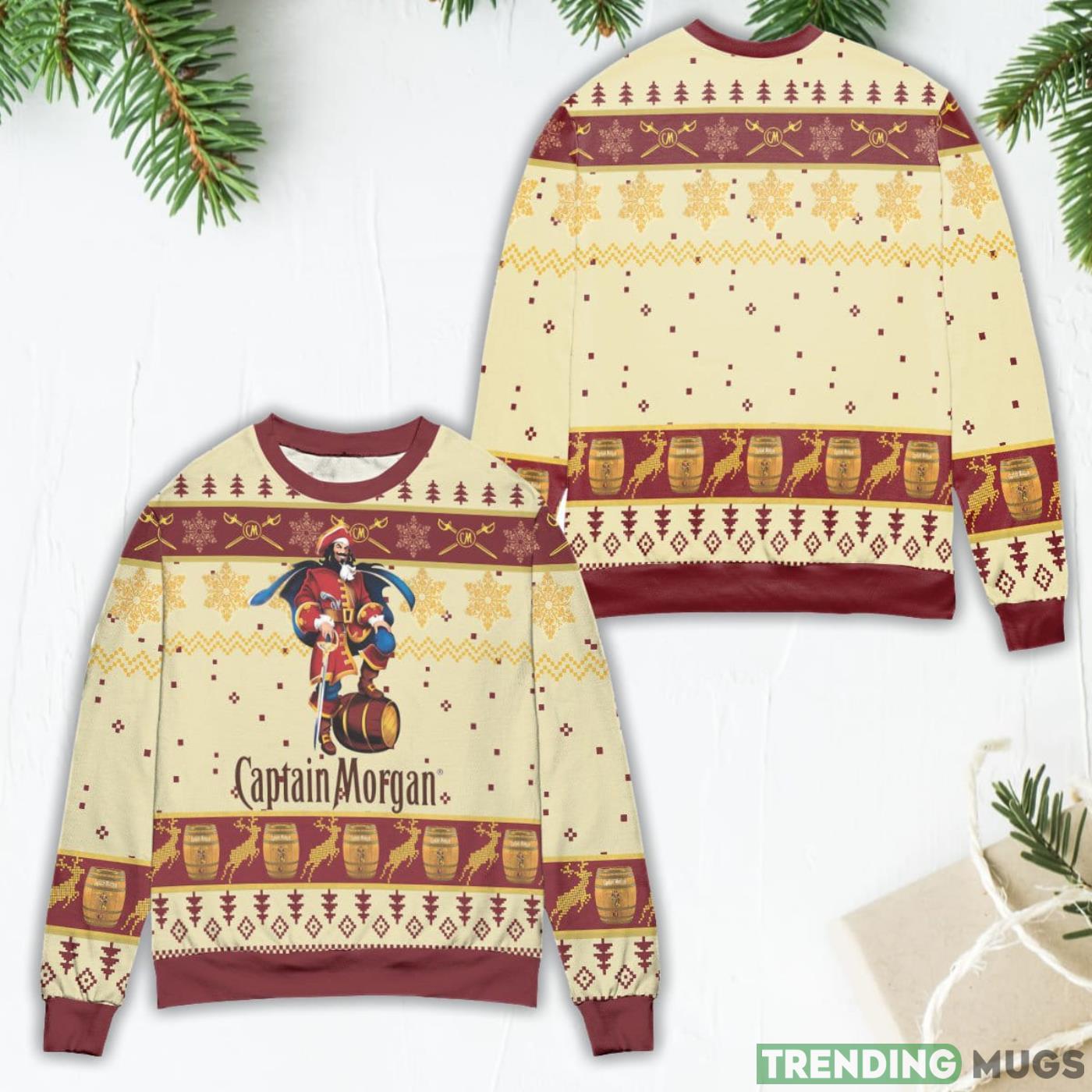 Captain Morgan Logo Christmas Pattern Ugly Christmas Sweater Product Photo 1