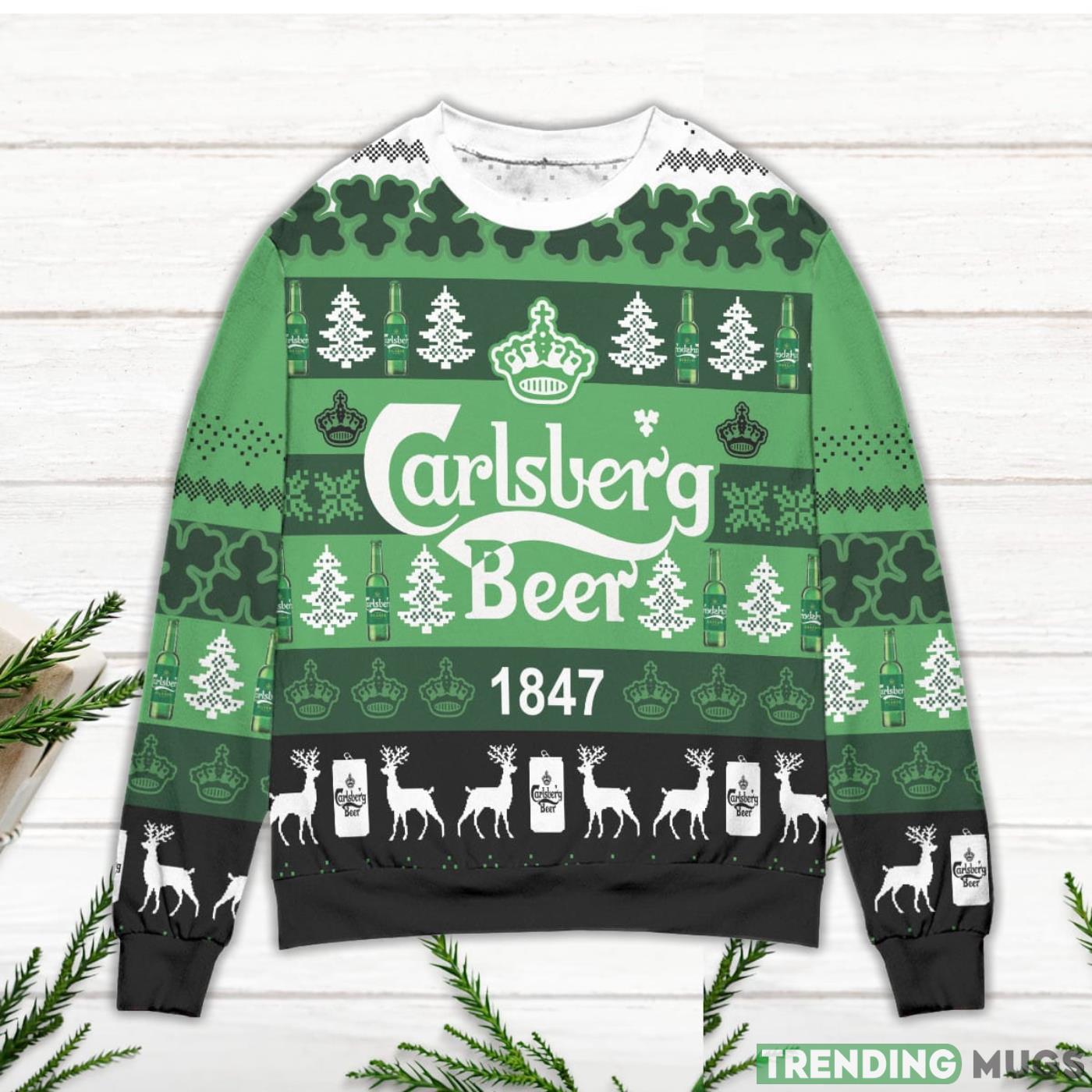 Carlsberg Beer 1847 Pine Tree Pattern Ugly Christmas Sweater Sweater Carlsberg Beer 1847 Pine Tree Pattern Ugly Christmas Sweater Sweater