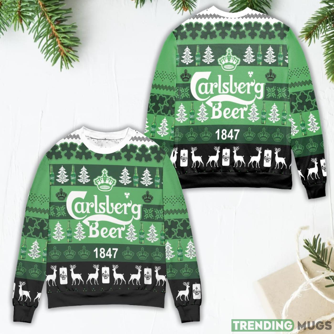 Carlsberg Beer 1847 Pine Tree Pattern Ugly Christmas Sweater Product Photo 1 Carlsberg Beer 1847 Pine Tree Pattern Ugly Christmas Sweater Product Photo 1