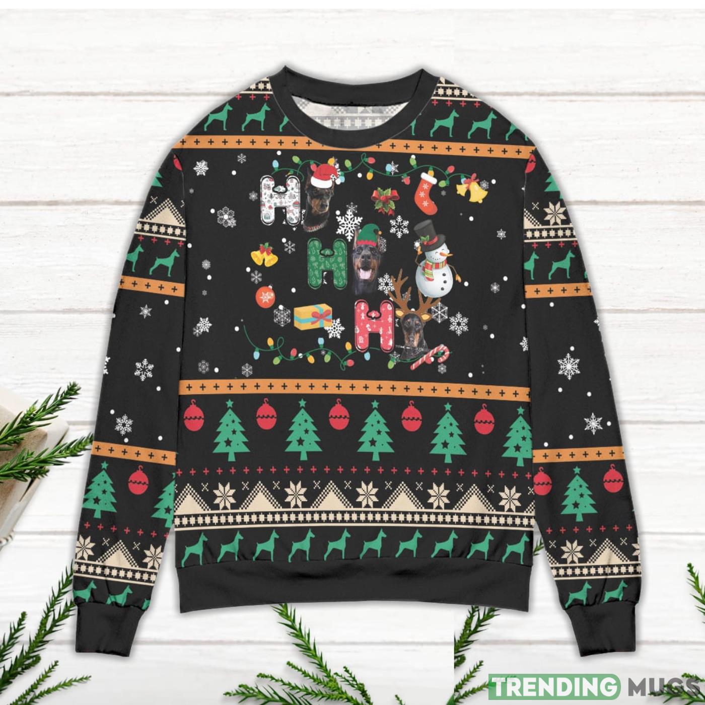 Christmas Celebration with Doberman Ugly Christmas Sweater Sweater Christmas Celebration with Doberman Ugly Christmas Sweater Sweater