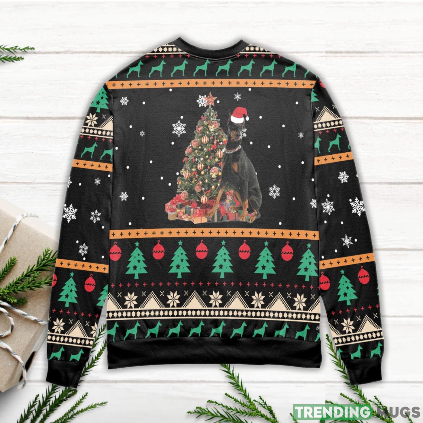 Christmas Celebration with Doberman Ugly Christmas Sweater Sweater Christmas Celebration with Doberman Ugly Christmas Sweater Sweater