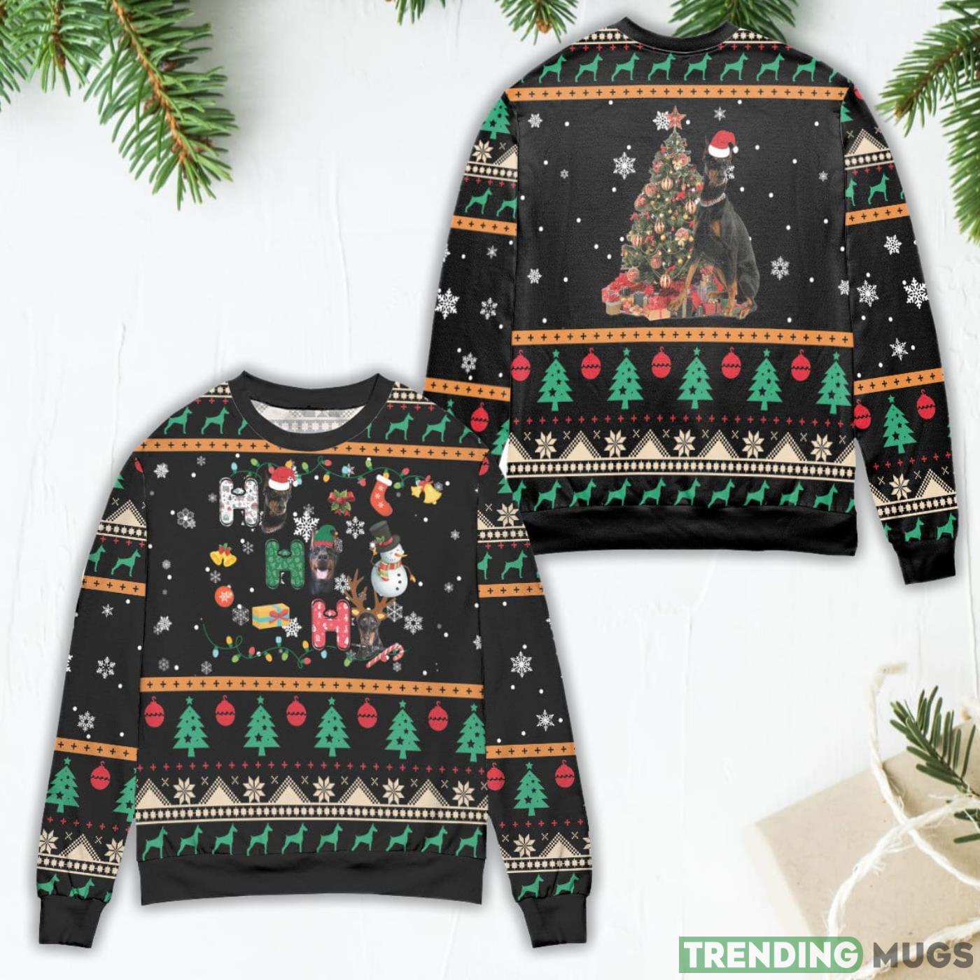 Christmas Celebration with Doberman Ugly Christmas Sweater Product Photo 1 Christmas Celebration with Doberman Ugly Christmas Sweater Product Photo 1