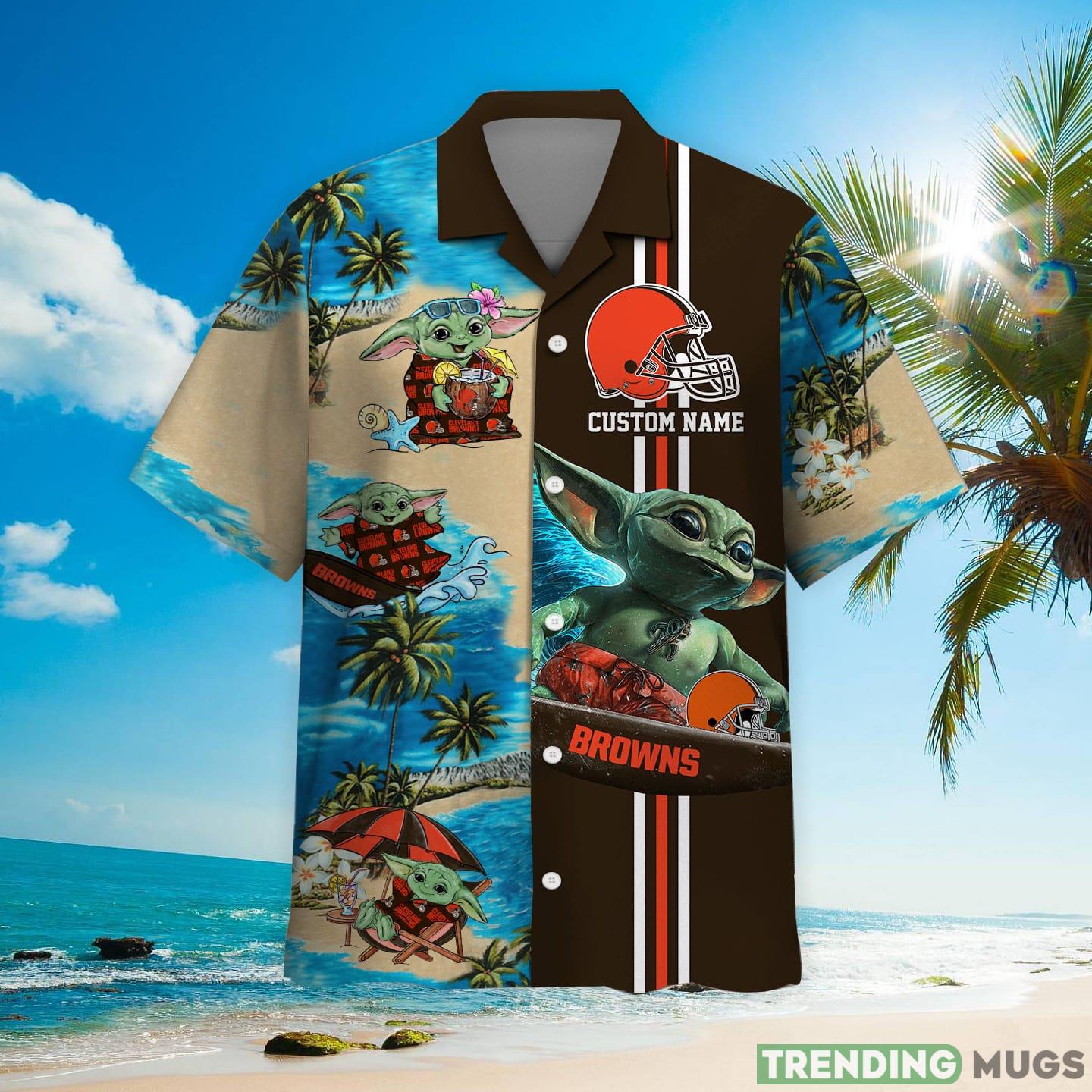 Cleveland Browns Baby Yoda Custom Name Hawaiian Shirt Hawaiian Shirt Cleveland Browns Baby Yoda Custom Name Hawaiian Shirt Hawaiian Shirt