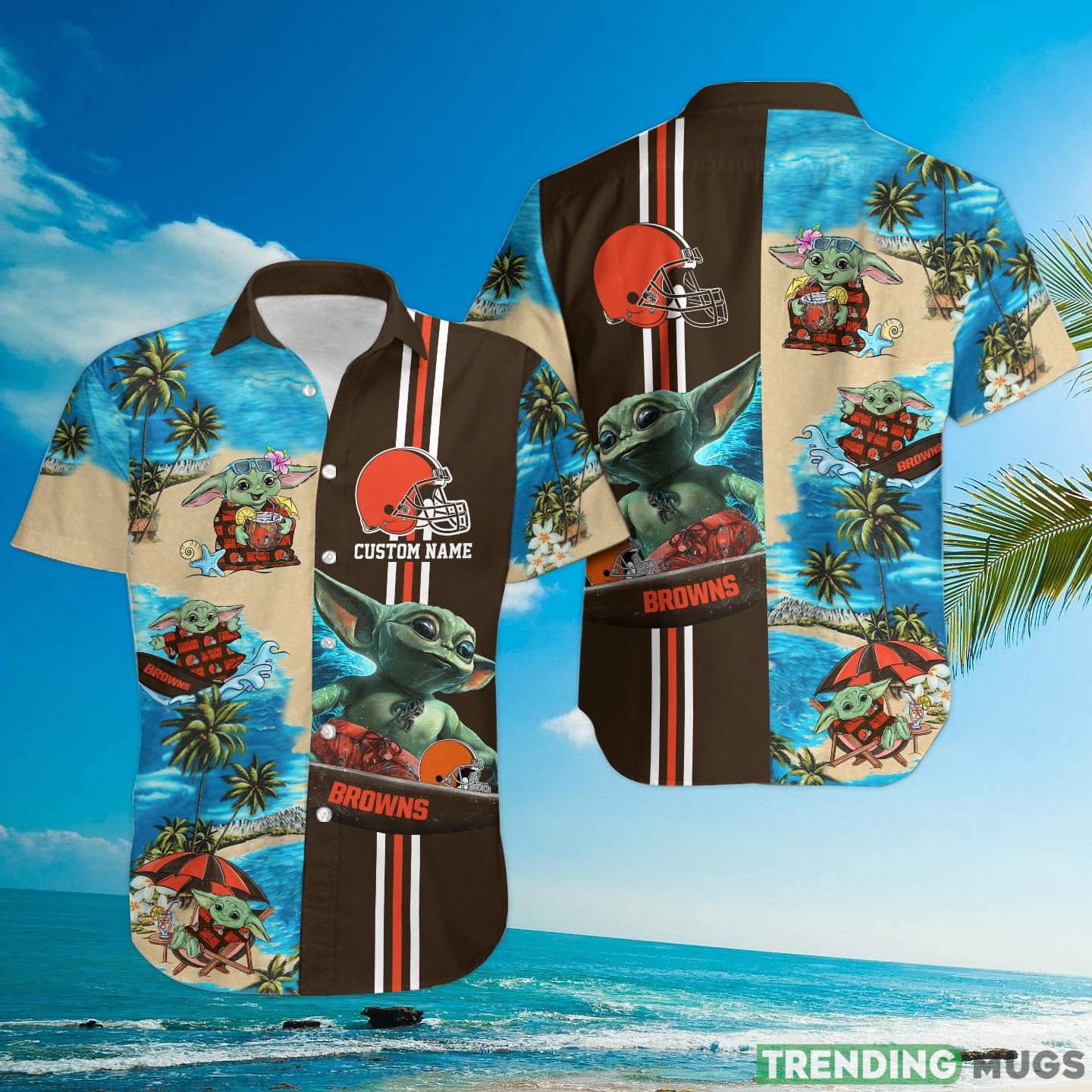 Cleveland Browns Baby Yoda Custom Name Hawaiian Shirt Hawaiian Shirt Cleveland Browns Baby Yoda Custom Name Hawaiian Shirt Hawaiian Shirt