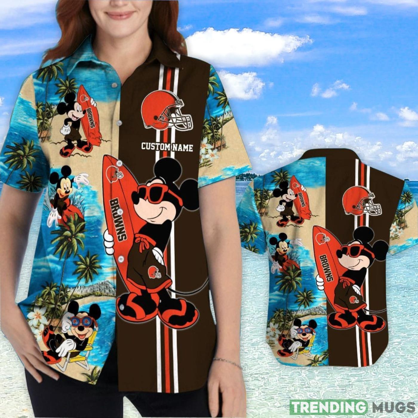 Cleveland Browns Mickey Surfing Lover Custom Name Hawaiian Shirt Hawaiian Shirt Cleveland Browns Mickey Surfing Lover Custom Name Hawaiian Shirt Hawaiian Shirt