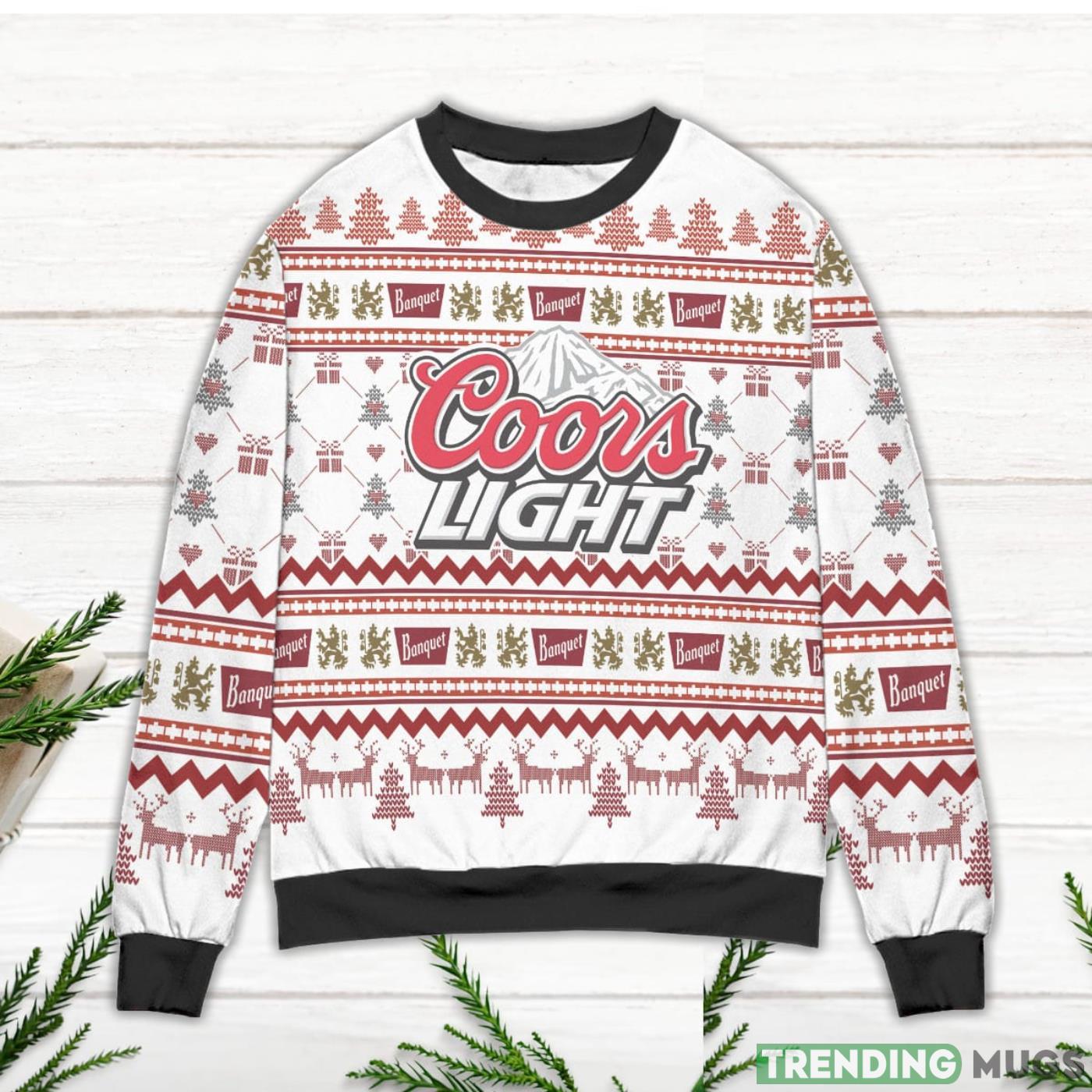 Coors Light Reindeer & Pine Tree Pattern Ugly Christmas Sweater Sweater Coors Light Reindeer & Pine Tree Pattern Ugly Christmas Sweater Sweater