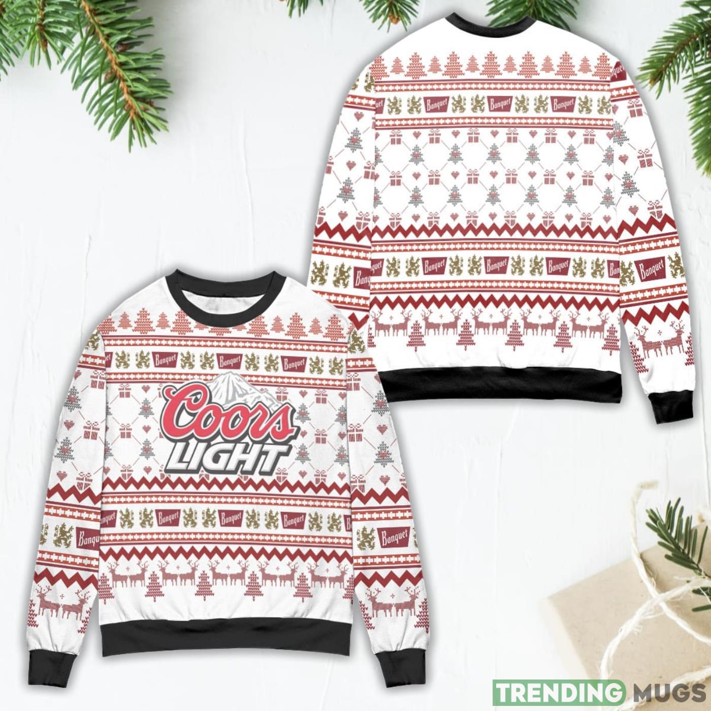 Coors Light Reindeer & Pine Tree Pattern Ugly Christmas Sweater Product Photo 1 Coors Light Reindeer & Pine Tree Pattern Ugly Christmas Sweater Product Photo 1
