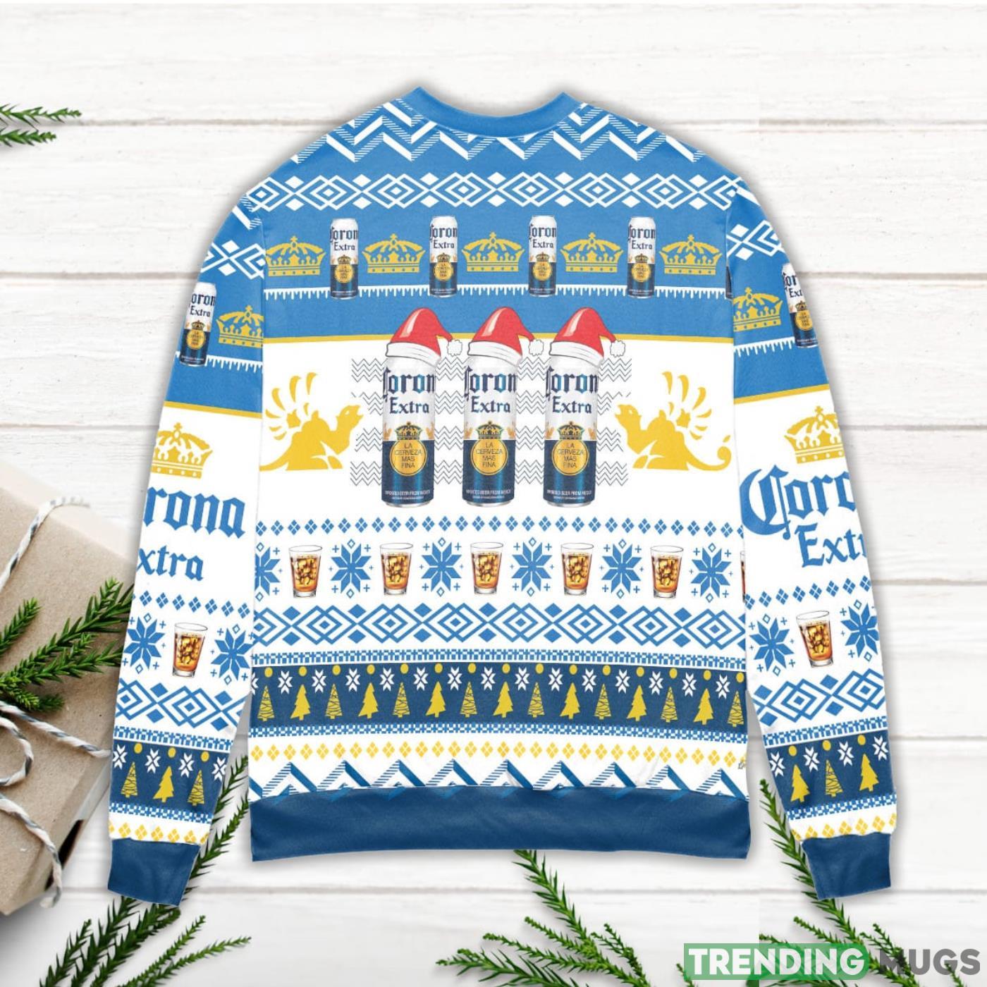 Corona Extra Beer Logo Christmas Pattern Blue Ugly Christmas Sweater Sweater Corona Extra Beer Logo Christmas Pattern Blue Ugly Christmas Sweater Sweater