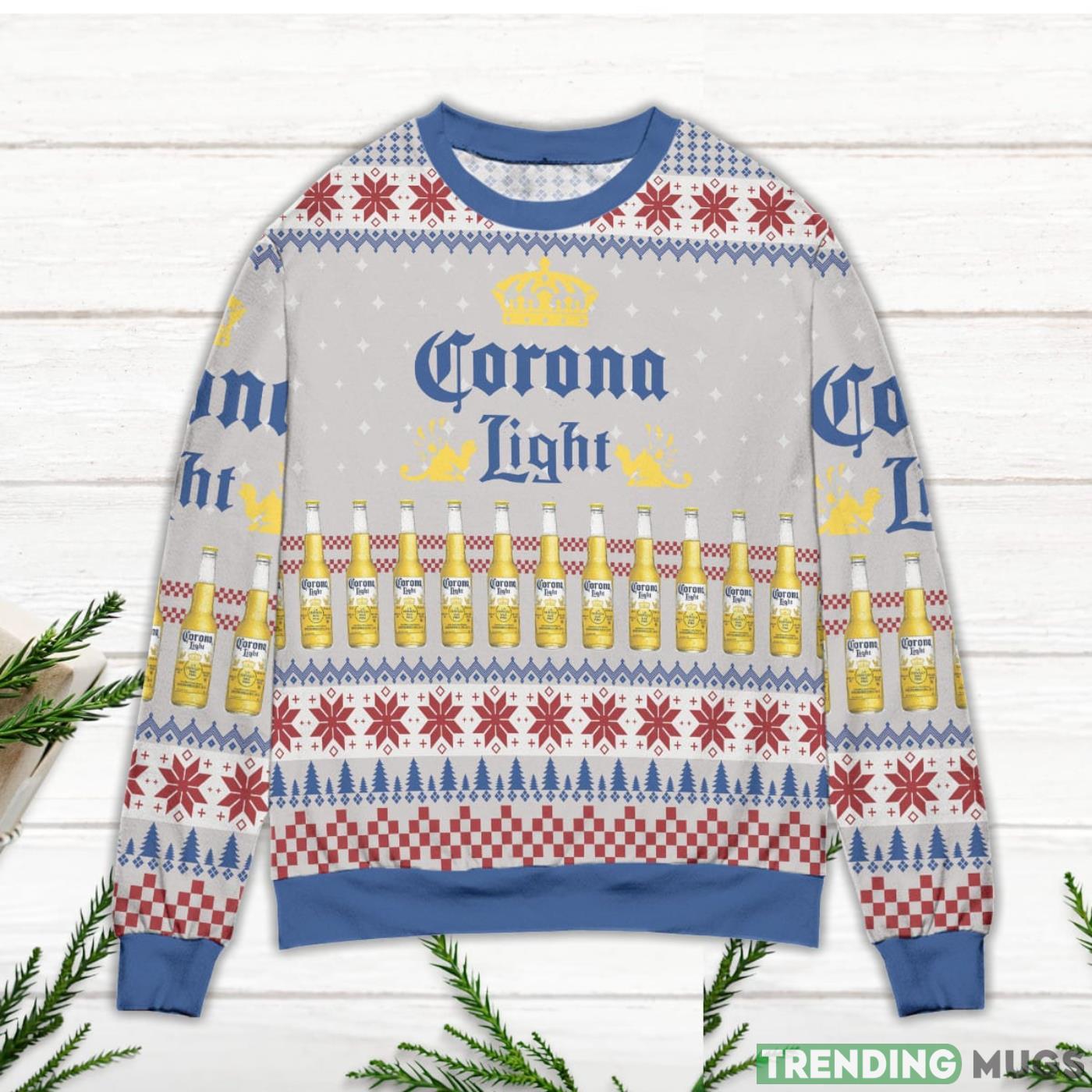Corona Light Beer Snowflake Pattern Ugly Christmas Sweater Sweater Corona Light Beer Snowflake Pattern Ugly Christmas Sweater Sweater