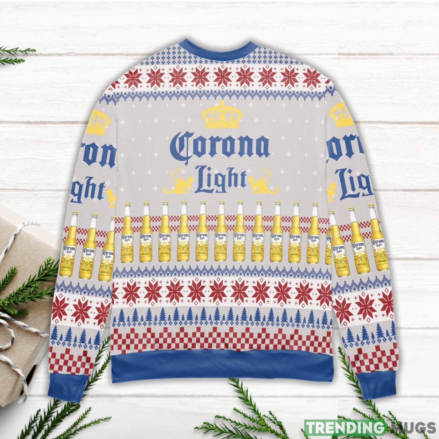 Corona Light Beer Snowflake Pattern Ugly Christmas Sweater Sweater Corona Light Beer Snowflake Pattern Ugly Christmas Sweater Sweater