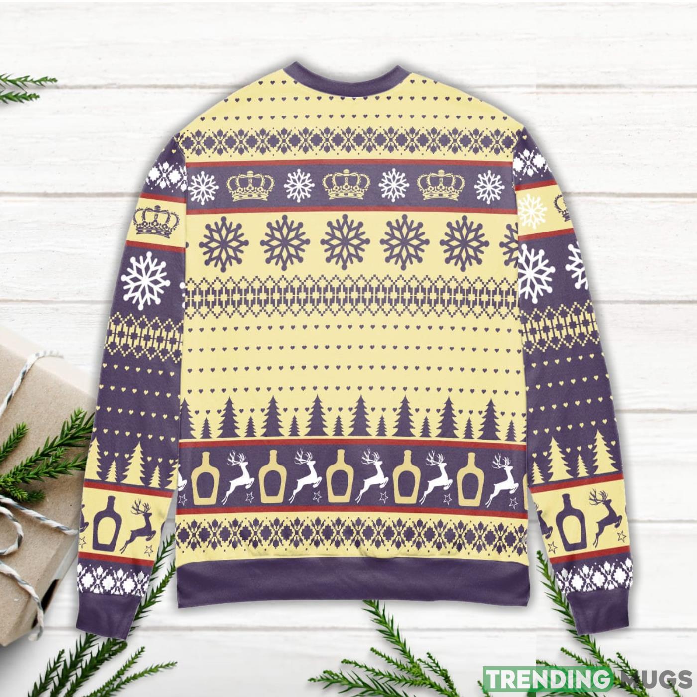 Crown Royal Black Reindeer & Snowflake Pattern Ugly Christmas Sweater Sweater Crown Royal Black Reindeer & Snowflake Pattern Ugly Christmas Sweater Sweater