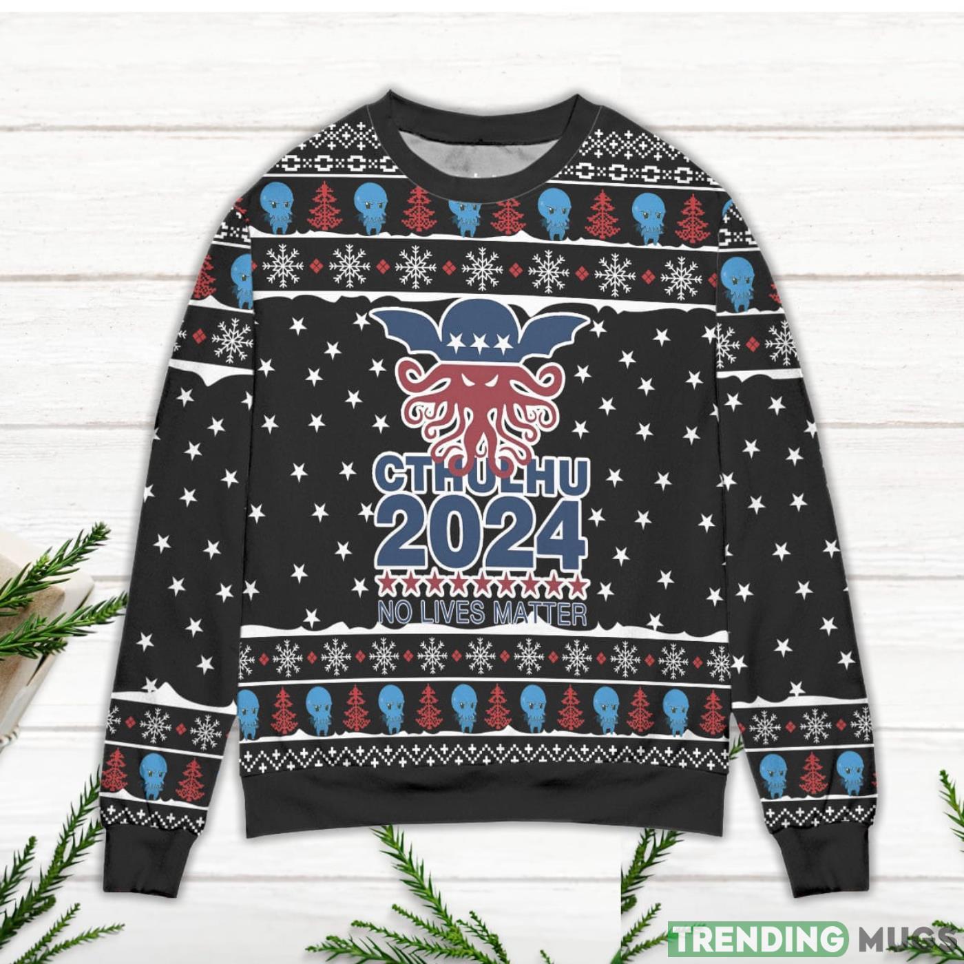 Cthulhu 2024 No Lives Matter Star Pattern Ugly Christmas Sweater Sweater Cthulhu 2024 No Lives Matter Star Pattern Ugly Christmas Sweater Sweater