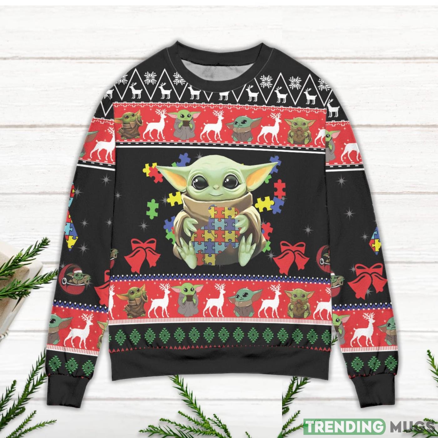 Cute Baby Yoda Playing Puzzles Star Wars Ugly Christmas Sweater Sweater Cute Baby Yoda Playing Puzzles Star Wars Ugly Christmas Sweater Sweater