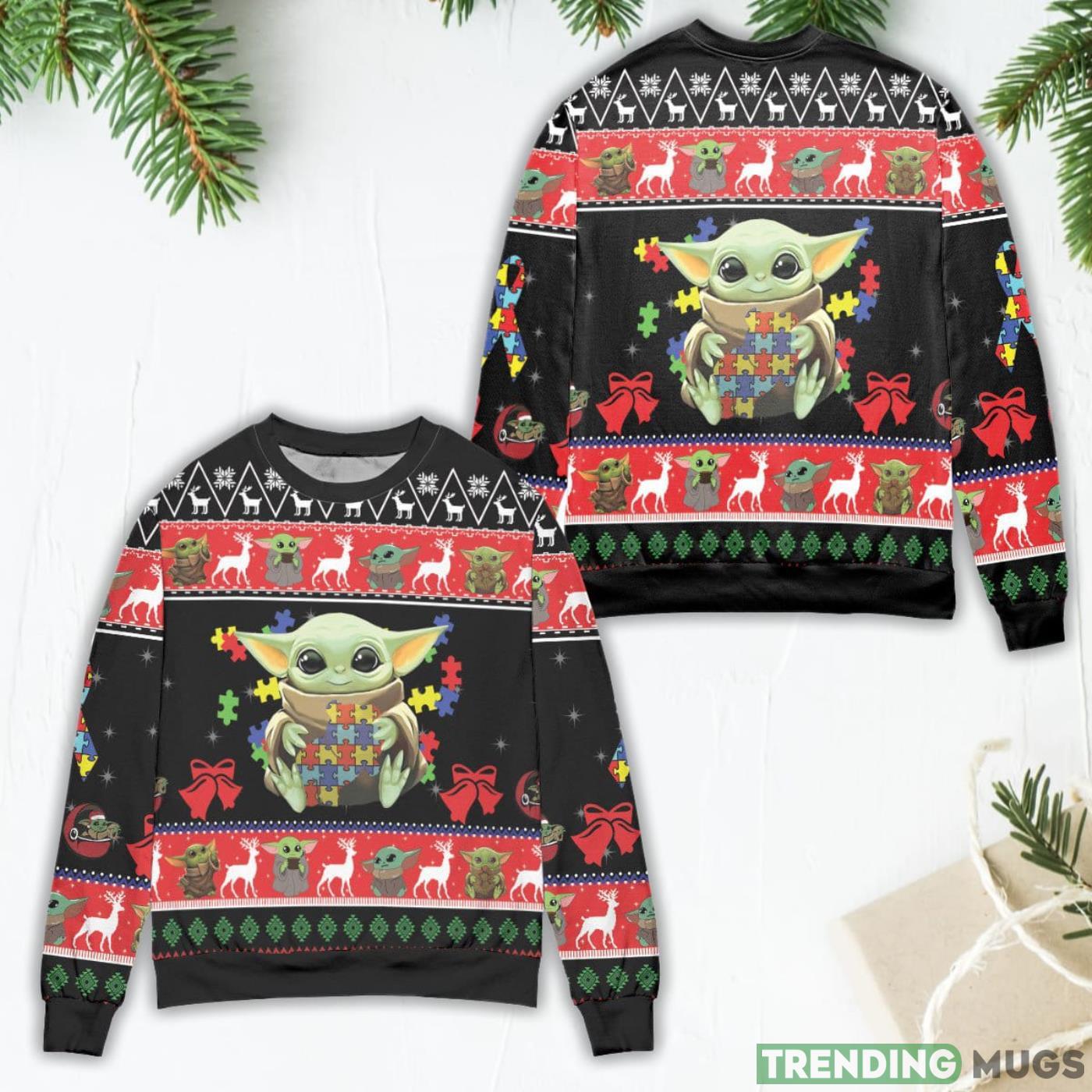 Cute Baby Yoda Playing Puzzles Star Wars Ugly Christmas Sweater Product Photo 1 Cute Baby Yoda Playing Puzzles Star Wars Ugly Christmas Sweater Product Photo 1