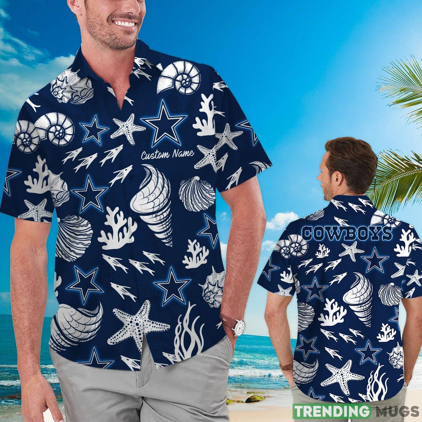 Dallas Cowboys Custom Name Shells Starfish Parttern Hawaiian Shirt Product Photo 1 Dallas Cowboys Custom Name Shells Starfish Parttern Hawaiian Shirt Product Photo 1