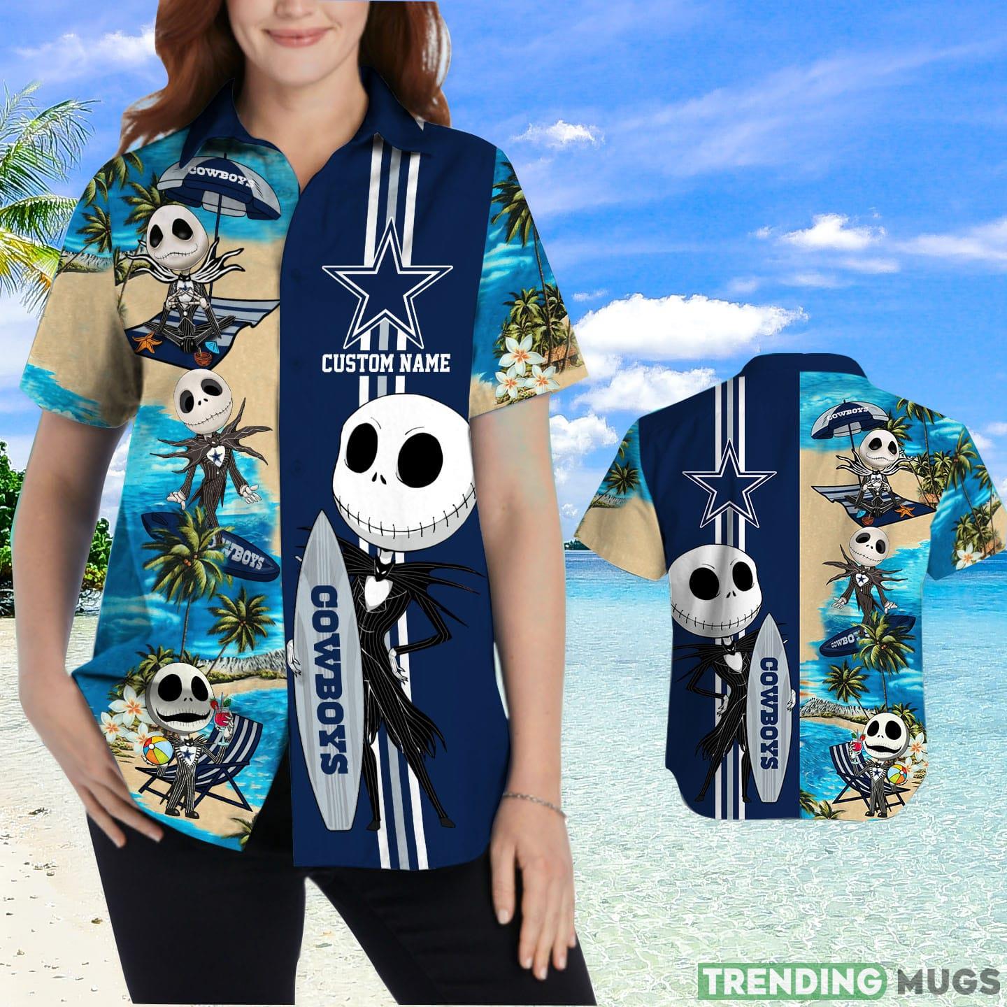 Dallas Cowboys Jack Skellington Custom Name Hawaiian Shirt Hawaiian Shirt Dallas Cowboys Jack Skellington Custom Name Hawaiian Shirt Hawaiian Shirt