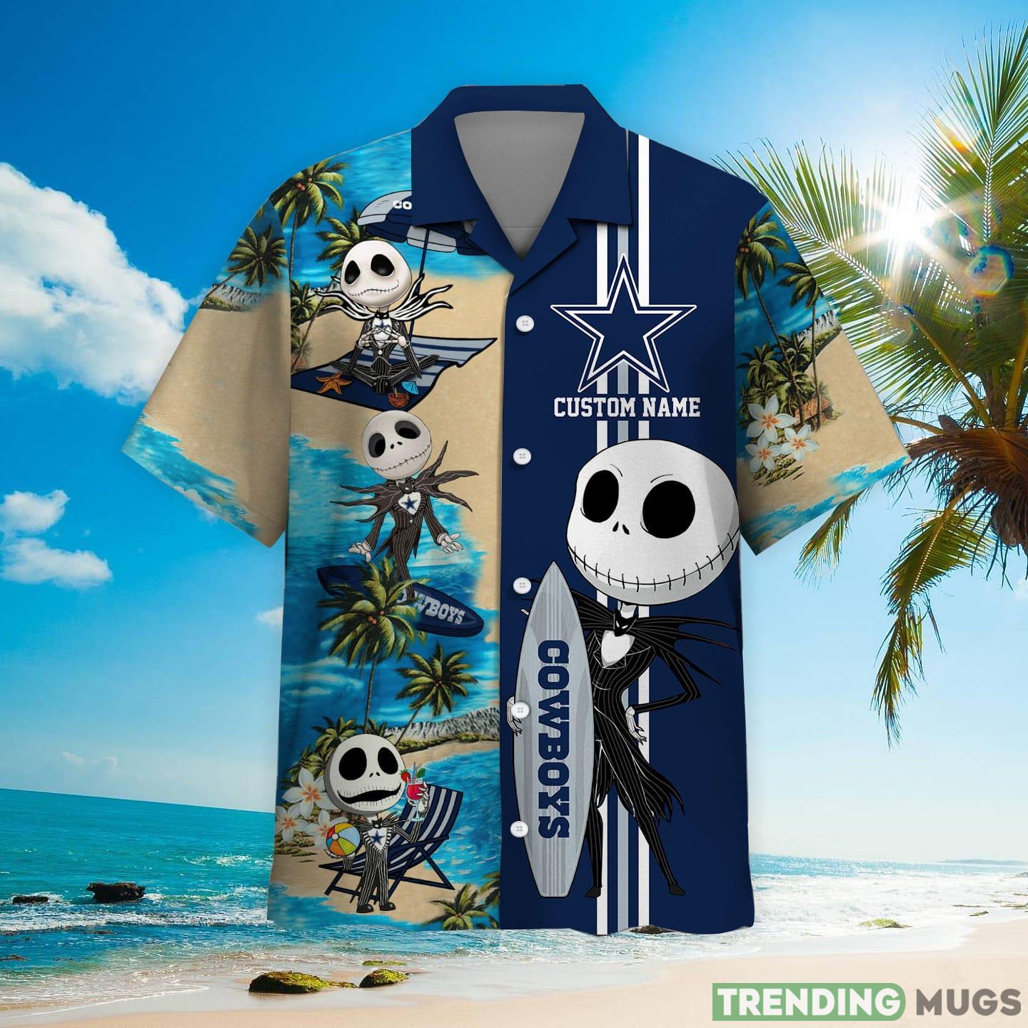Dallas Cowboys Jack Skellington Custom Name Hawaiian Shirt Hawaiian Shirt Dallas Cowboys Jack Skellington Custom Name Hawaiian Shirt Hawaiian Shirt