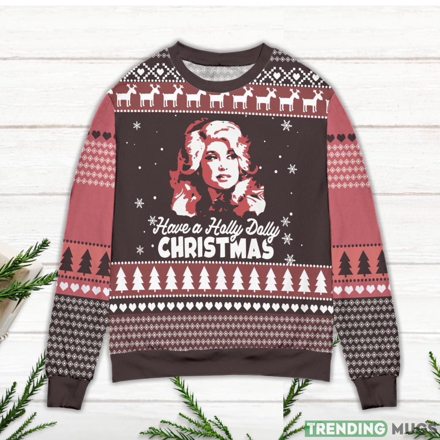 Dolly Parton Holly Dolly Christmas Pine Tree Pattern Ugly Christmas Sweater Sweater Dolly Parton Holly Dolly Christmas Pine Tree Pattern Ugly Christmas Sweater Sweater