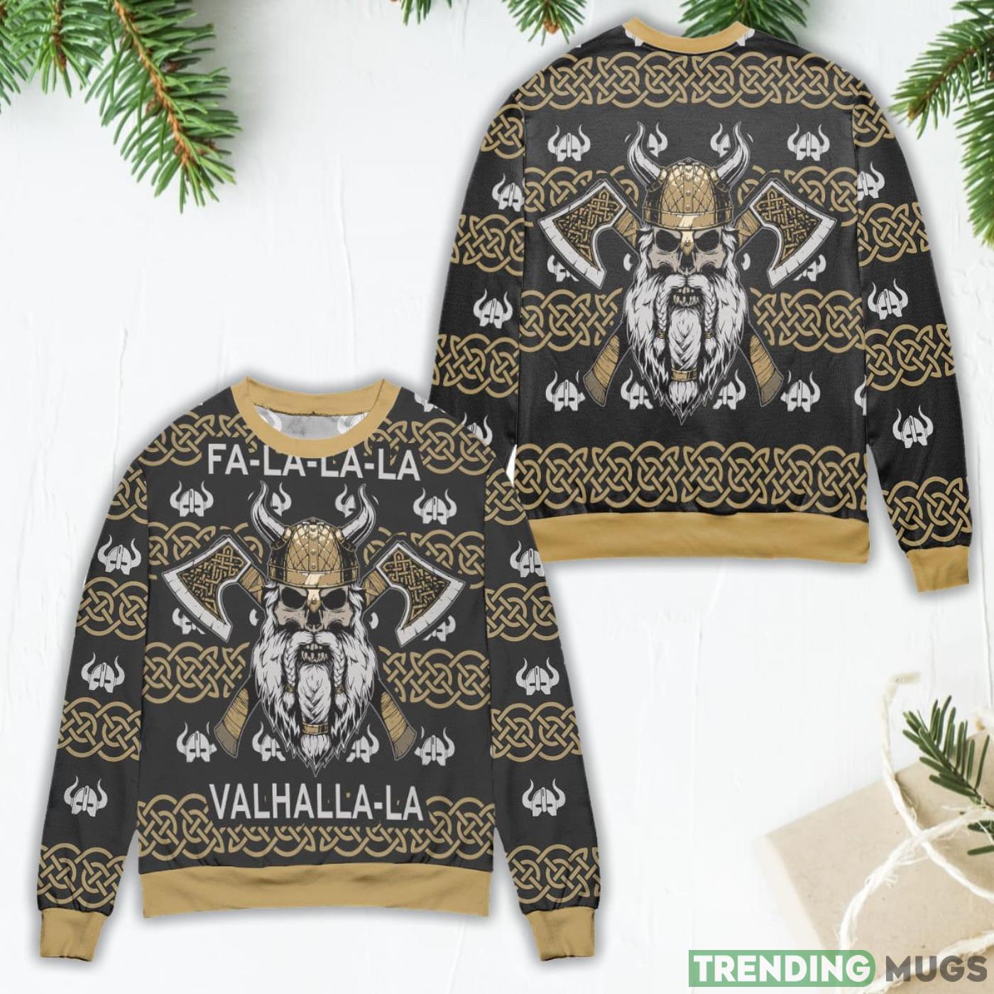 Fa-La-La-La Valhalla-La Viking God Ugly Christmas Sweater Product Photo 1 Fa-La-La-La Valhalla-La Viking God Ugly Christmas Sweater Product Photo 1