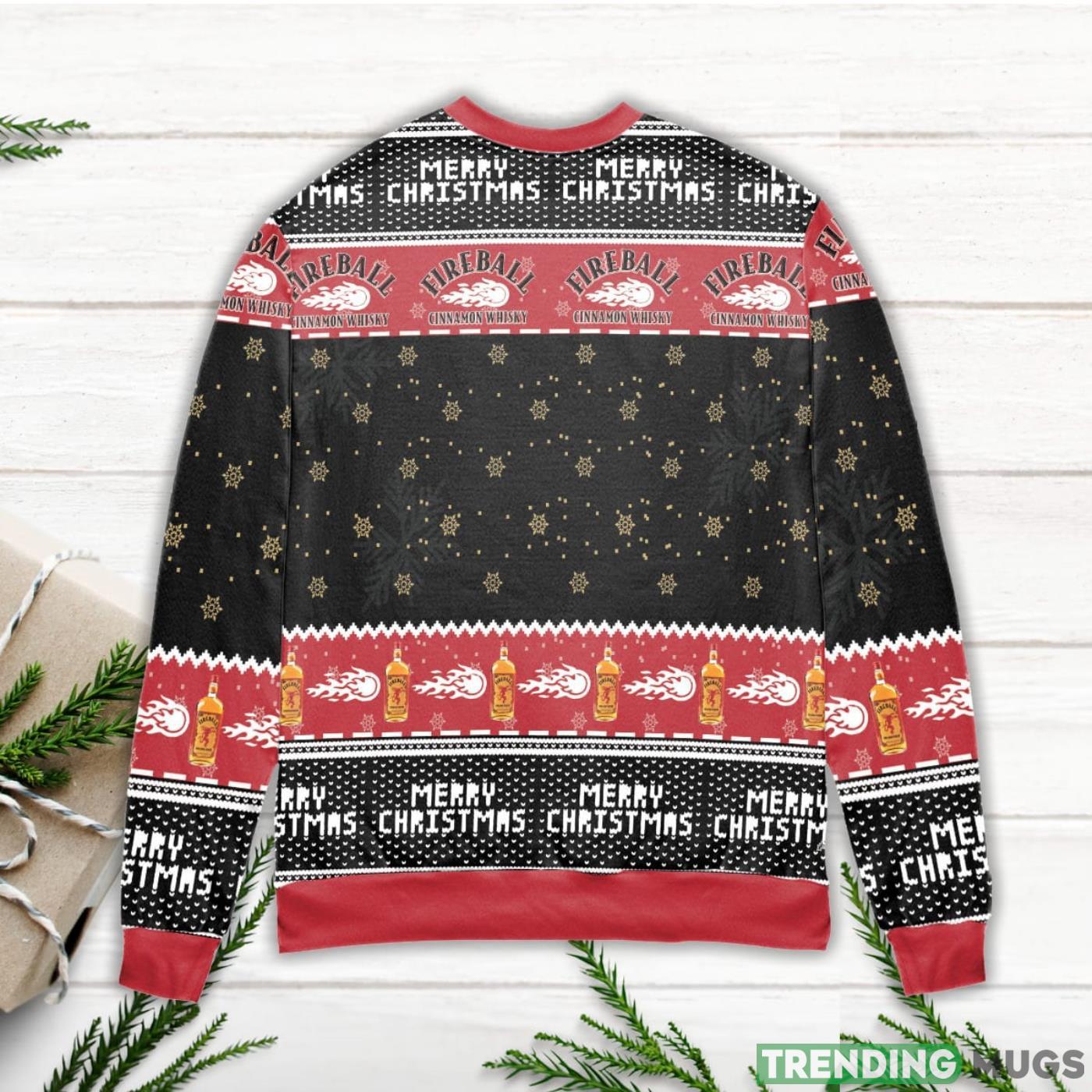 Fireball Red Hot Whisky Snowflake Ugly Christmas Sweater Red Sweater Fireball Red Hot Whisky Snowflake Ugly Christmas Sweater Red Sweater