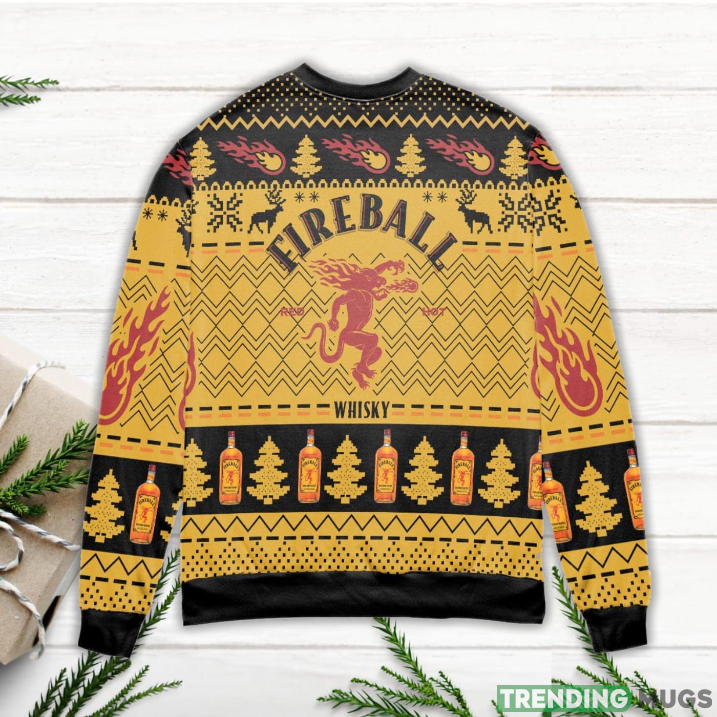 Fireball Whisky Pine Tree Zigzag Pattern Ugly Christmas Sweater Sweater Fireball Whisky Pine Tree Zigzag Pattern Ugly Christmas Sweater Sweater