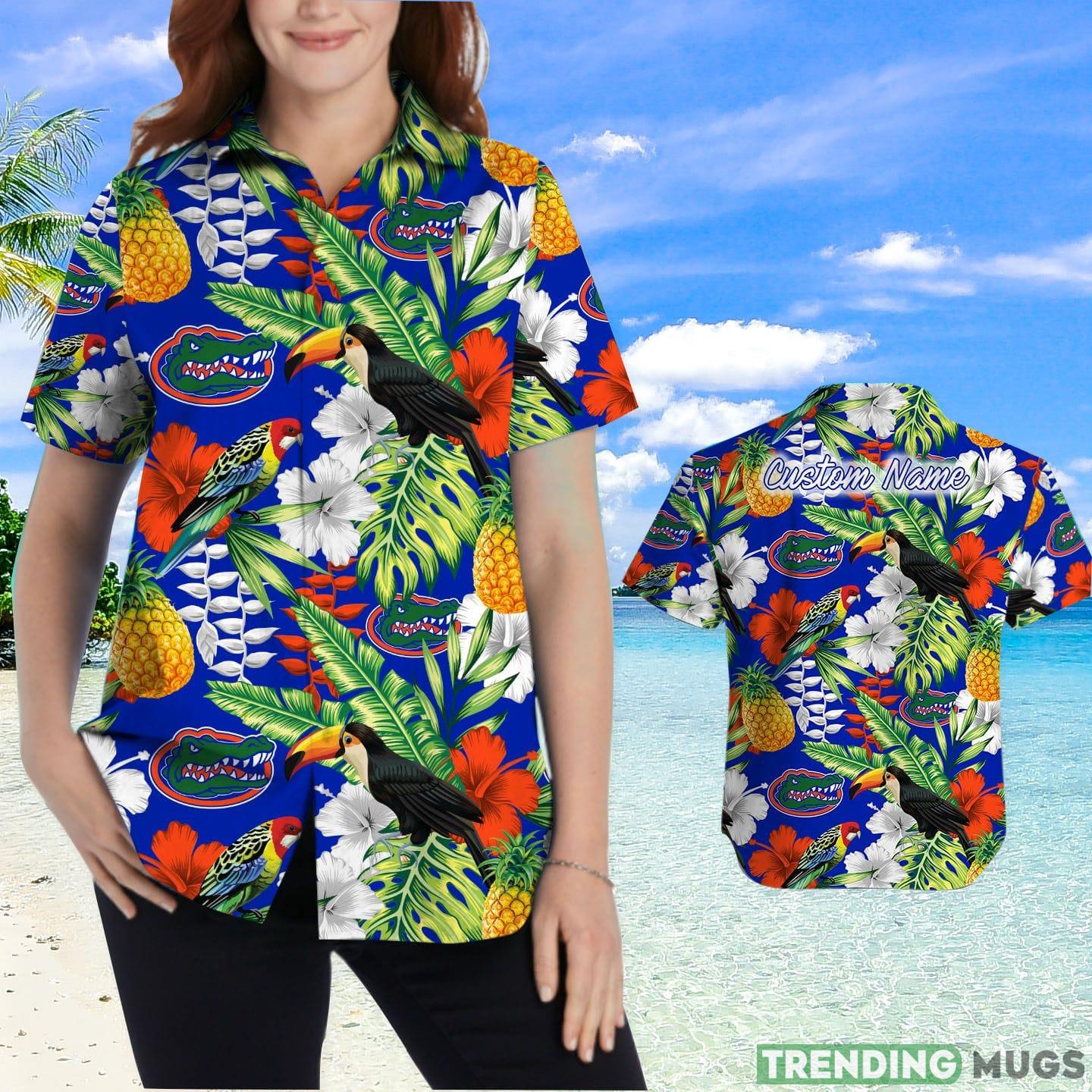 Florida Gators Custom Name Parrot Floral Tropical Hawaiian Shirt Hawaiian Shirt Florida Gators Custom Name Parrot Floral Tropical Hawaiian Shirt Hawaiian Shirt