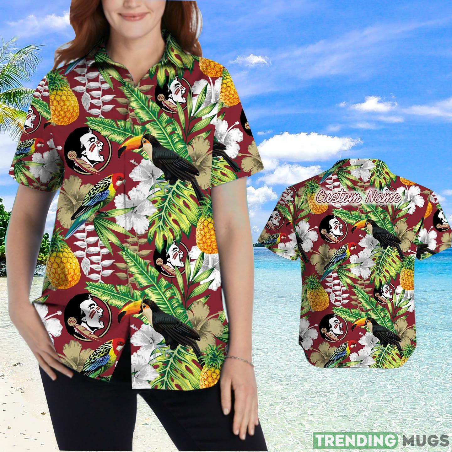 Florida State Seminoles Custom Name Parrot Floral Tropical Hawaiian Shirt Hawaiian Shirt Florida State Seminoles Custom Name Parrot Floral Tropical Hawaiian Shirt Hawaiian Shirt