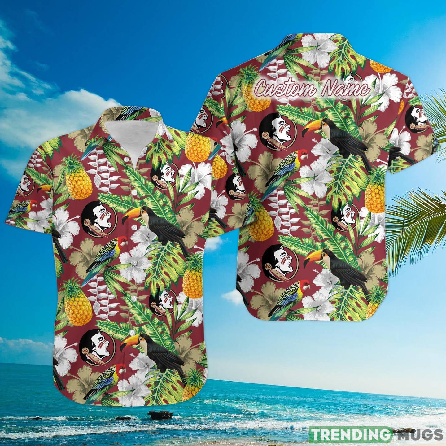 Florida State Seminoles Custom Name Parrot Floral Tropical Hawaiian Shirt Hawaiian Shirt Florida State Seminoles Custom Name Parrot Floral Tropical Hawaiian Shirt Hawaiian Shirt