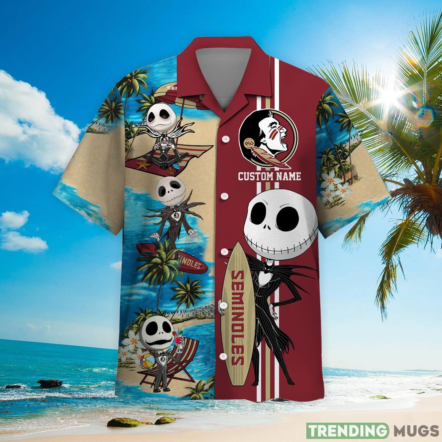 Florida State Seminoles Jack Skellington Custom Name Hawaiian Shirt Hawaiian Shirt Florida State Seminoles Jack Skellington Custom Name Hawaiian Shirt Hawaiian Shirt