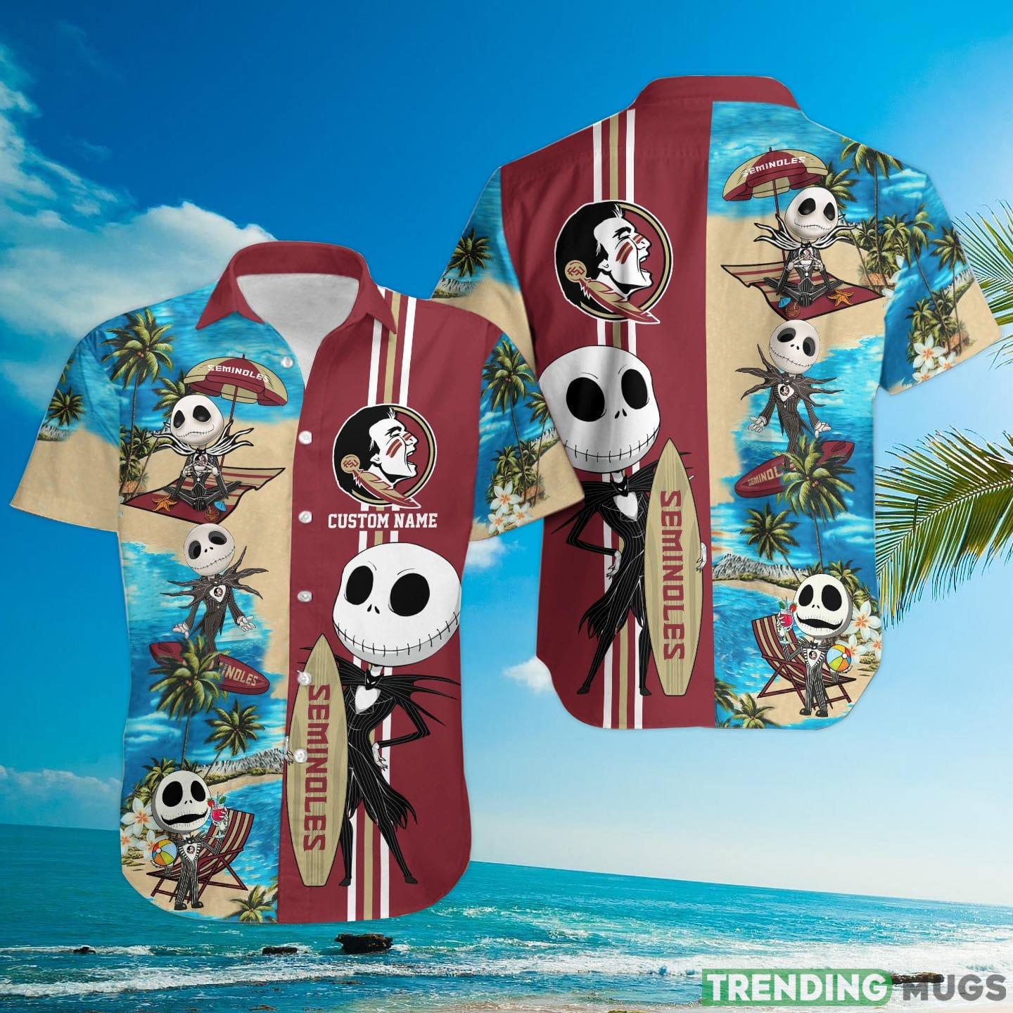 Florida State Seminoles Jack Skellington Custom Name Hawaiian Shirt Hawaiian Shirt Florida State Seminoles Jack Skellington Custom Name Hawaiian Shirt Hawaiian Shirt