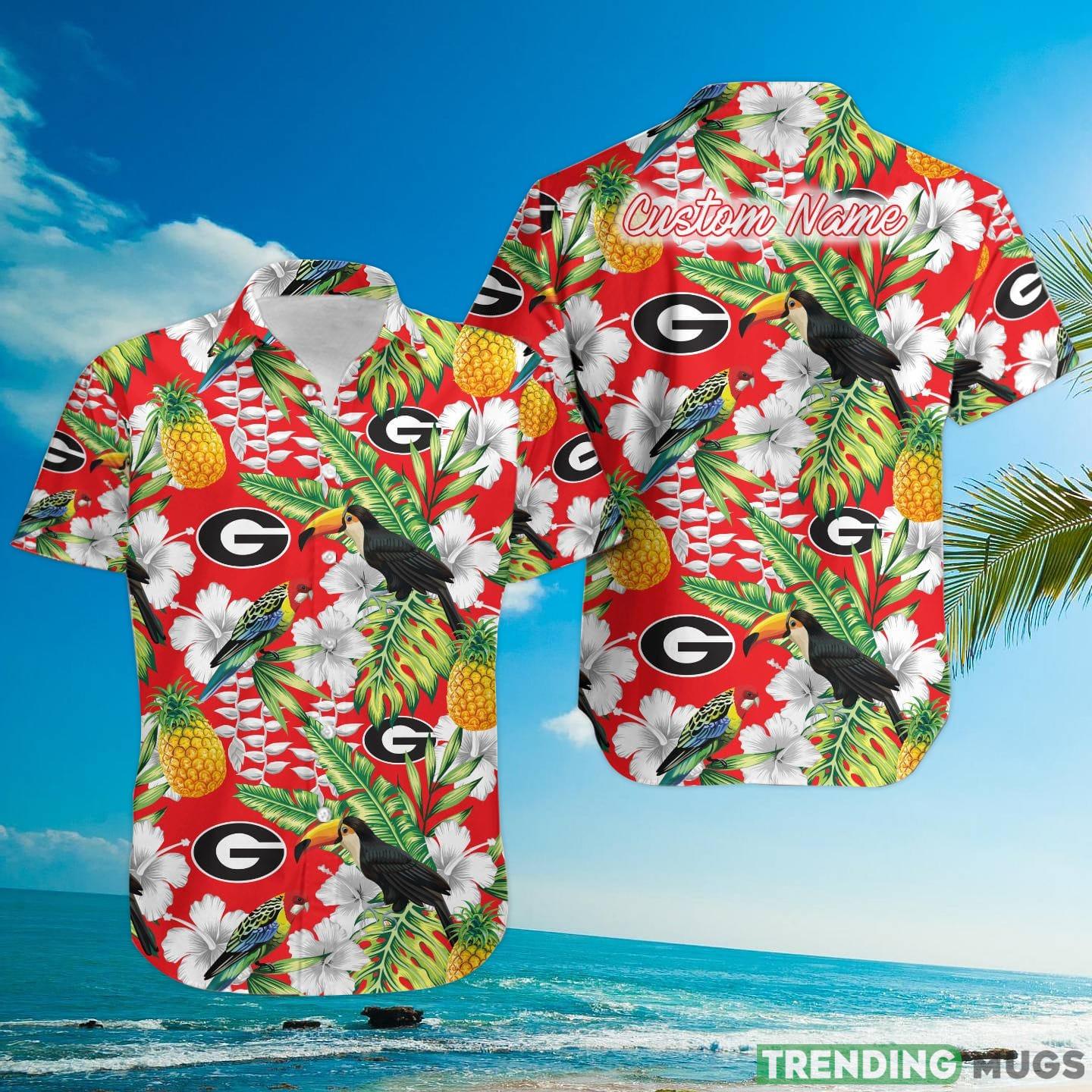 Georgia Bulldogs Custom Name Parrot Floral Tropical Hawaiian Shirt Hawaiian Shirt Georgia Bulldogs Custom Name Parrot Floral Tropical Hawaiian Shirt Hawaiian Shirt
