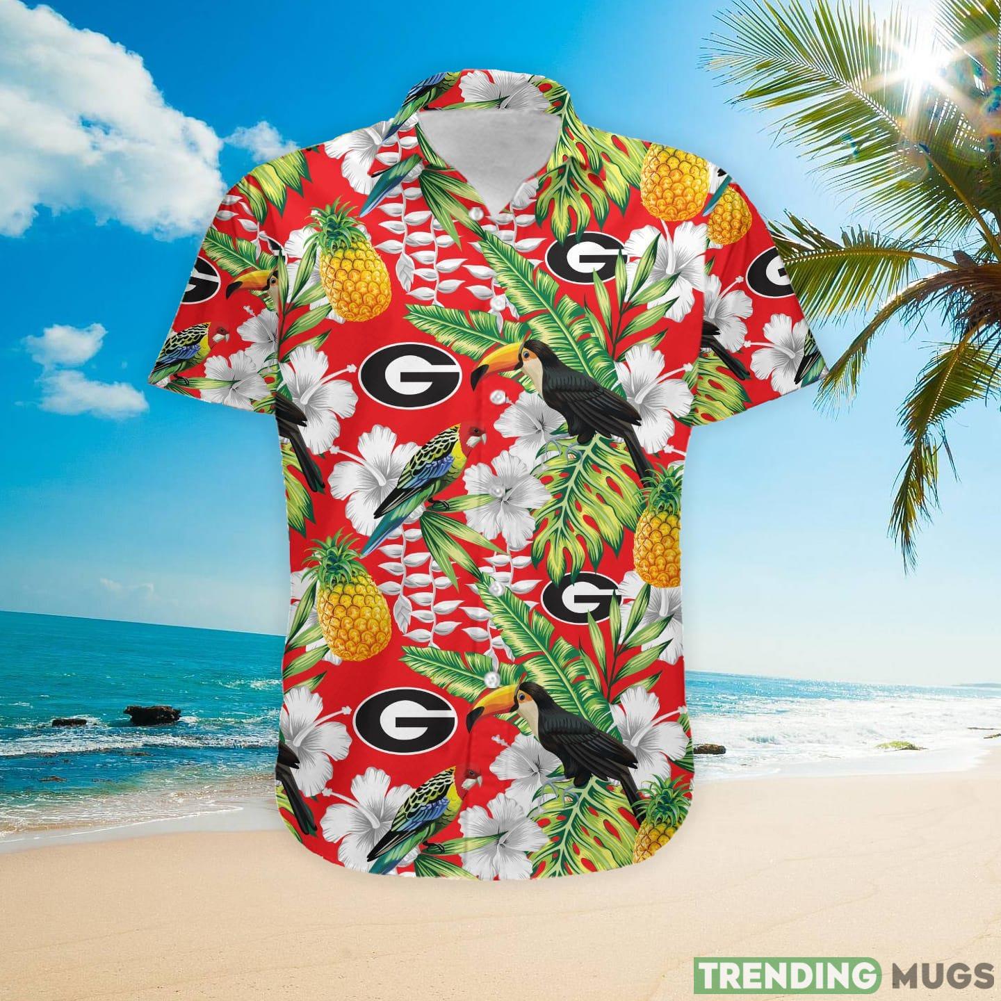 Georgia Bulldogs Custom Name Parrot Floral Tropical Hawaiian Shirt Hawaiian Shirt Georgia Bulldogs Custom Name Parrot Floral Tropical Hawaiian Shirt Hawaiian Shirt