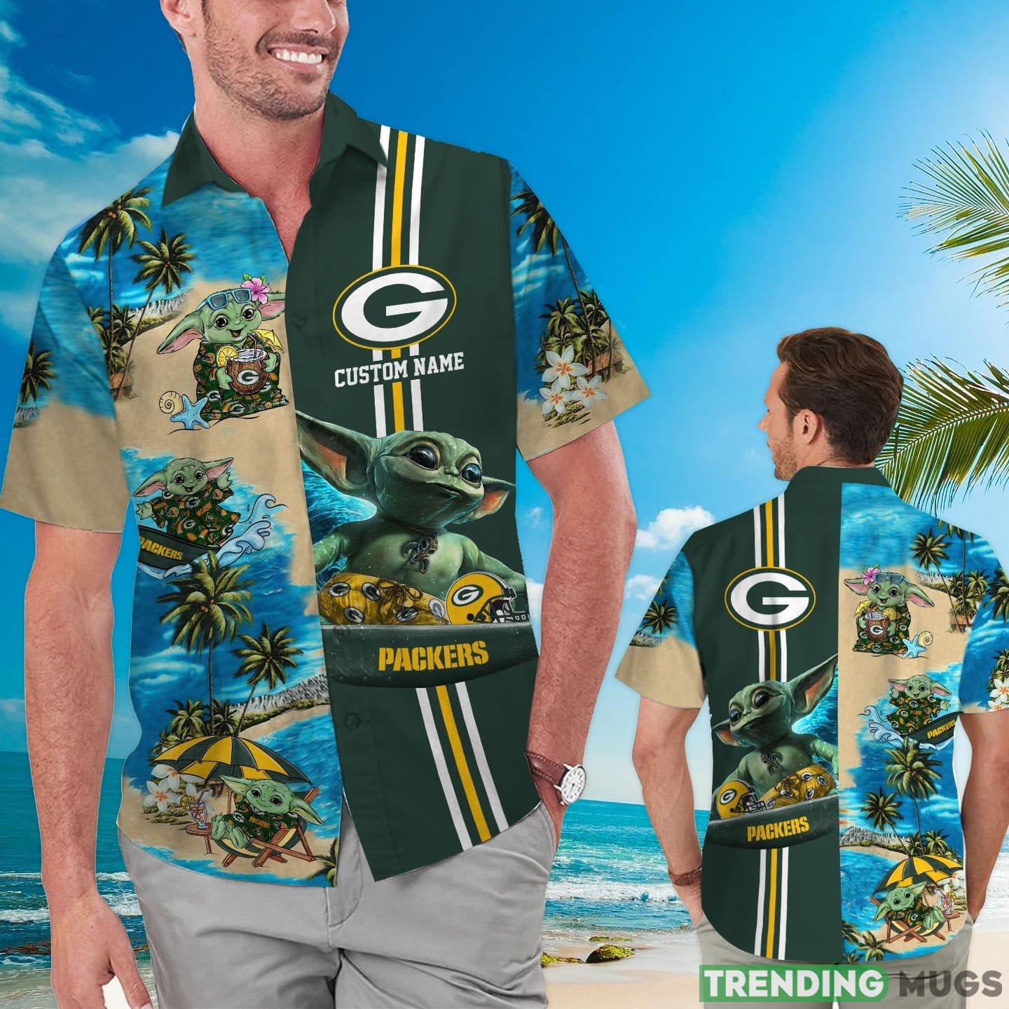 Green Bay Packers Baby Yoda Custom Name Hawaiian Shirt Product Photo 1 Green Bay Packers Baby Yoda Custom Name Hawaiian Shirt Product Photo 1