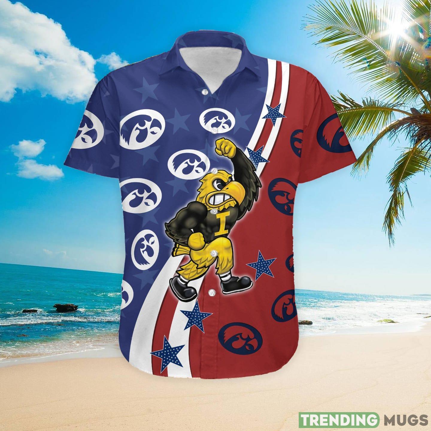 Iowa Hawkeyes American Flag Custom Name Hawaiian Shirt For Fans Hawaiian Shirt Iowa Hawkeyes American Flag Custom Name Hawaiian Shirt For Fans Hawaiian Shirt
