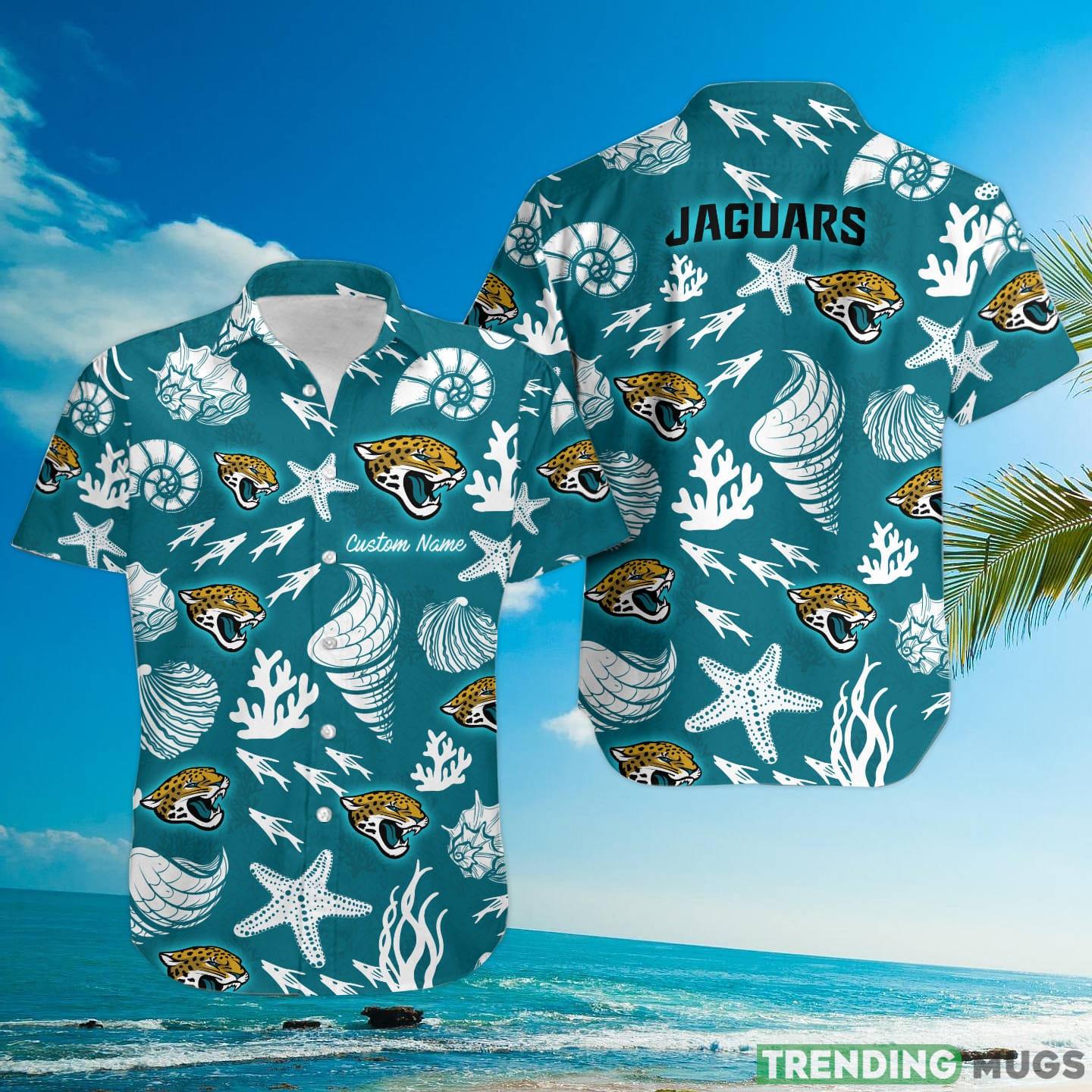 Jacksonville Jaguars Custom Name Shells Starfish Parttern Hawaiian Shirt Hawaiian Shirt Jacksonville Jaguars Custom Name Shells Starfish Parttern Hawaiian Shirt Hawaiian Shirt