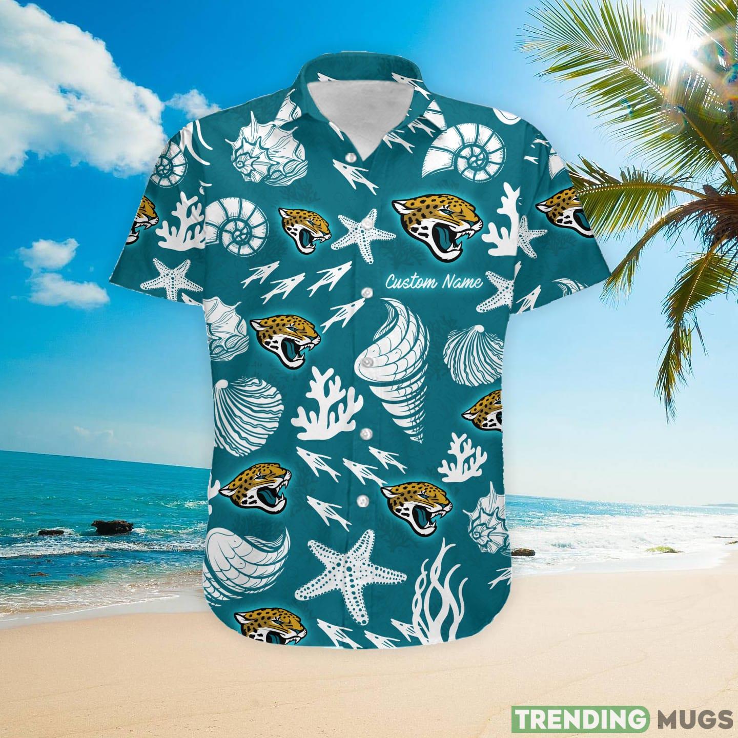 Jacksonville Jaguars Custom Name Shells Starfish Parttern Hawaiian Shirt Hawaiian Shirt Jacksonville Jaguars Custom Name Shells Starfish Parttern Hawaiian Shirt Hawaiian Shirt