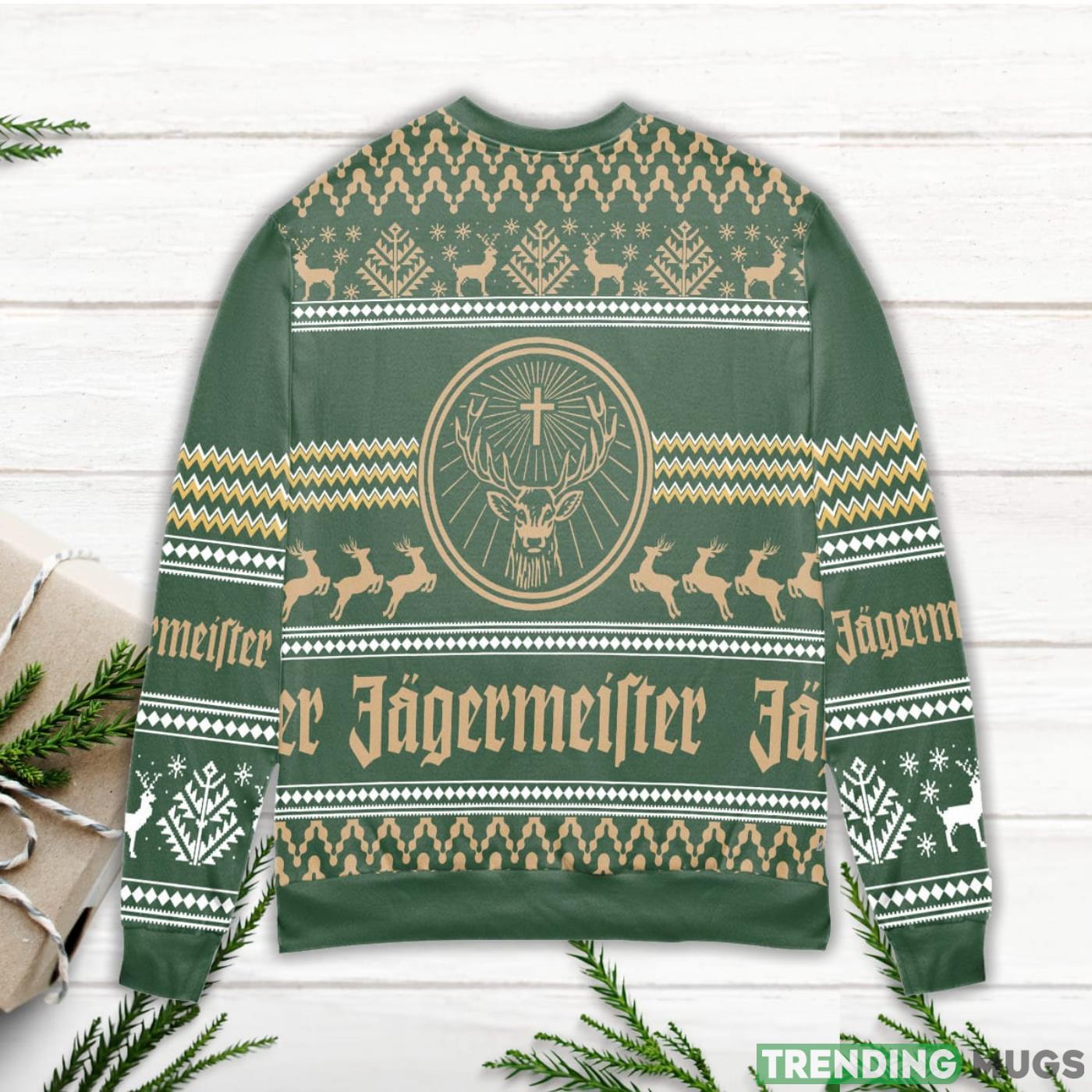 Jagermeister Logo Reindeer Pattern Ugly Christmas Sweater Sweater Jagermeister Logo Reindeer Pattern Ugly Christmas Sweater Sweater