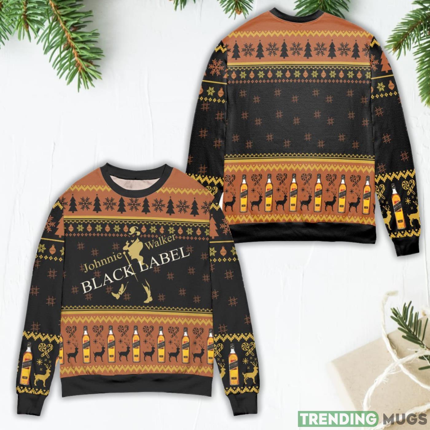 Johnnie Walker Black Label Pine Tree & Reindeer Ugly Christmas Sweater Product Photo 1 Johnnie Walker Black Label Pine Tree & Reindeer Ugly Christmas Sweater Product Photo 1