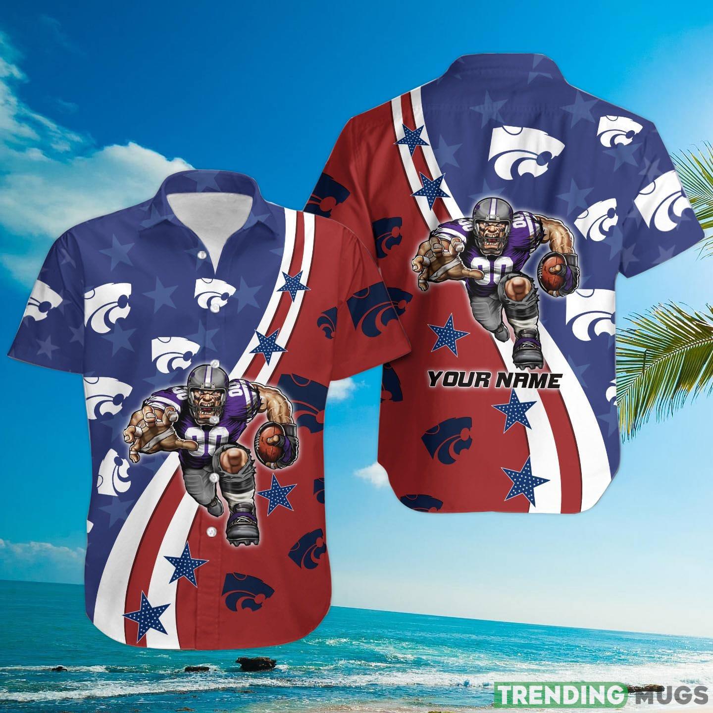 Kansas State Wildcats American Flag Custom Name Hawaiian Shirt Hawaiian Shirt Kansas State Wildcats American Flag Custom Name Hawaiian Shirt Hawaiian Shirt