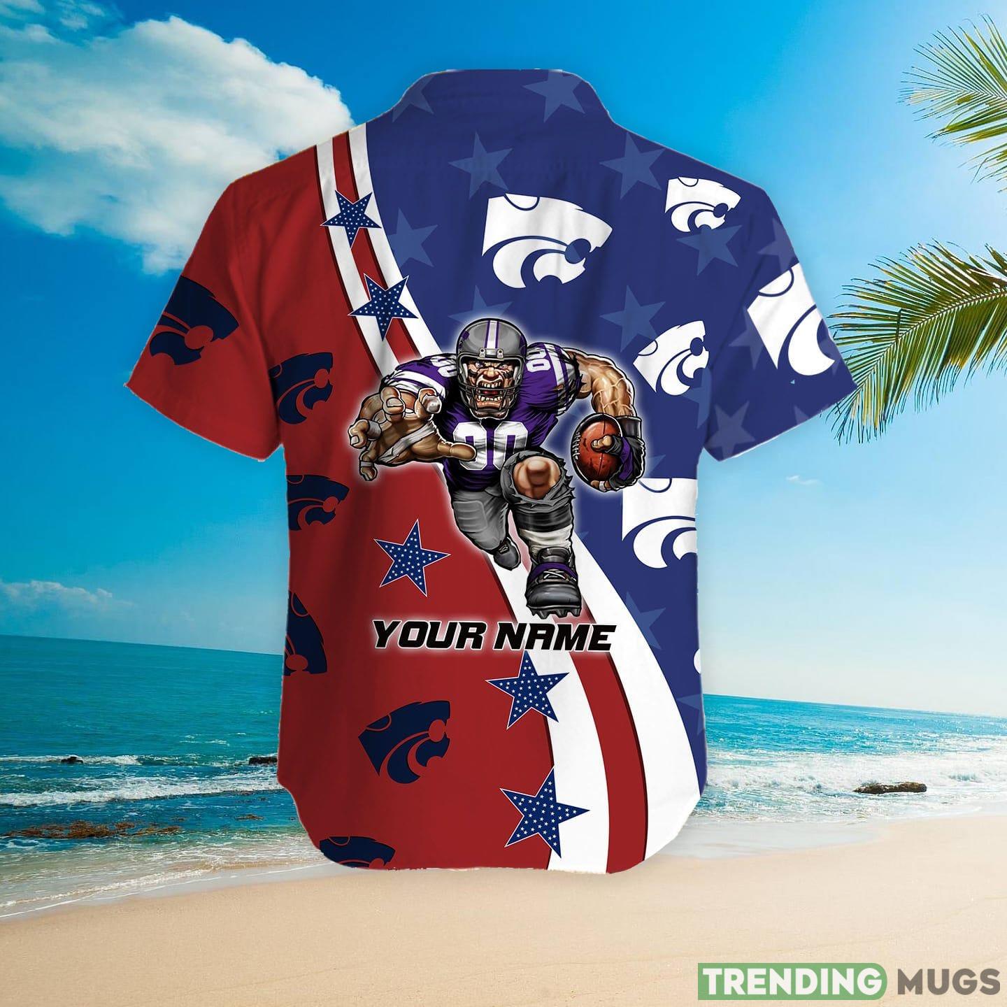 Kansas State Wildcats American Flag Custom Name Hawaiian Shirt Hawaiian Shirt Kansas State Wildcats American Flag Custom Name Hawaiian Shirt Hawaiian Shirt